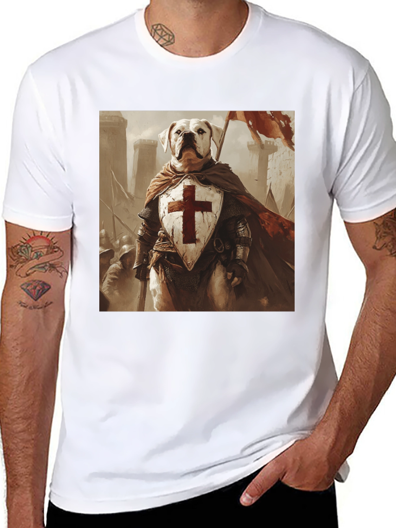 Dog Knight T-Shirt - Medieval Pet Warrior Tee