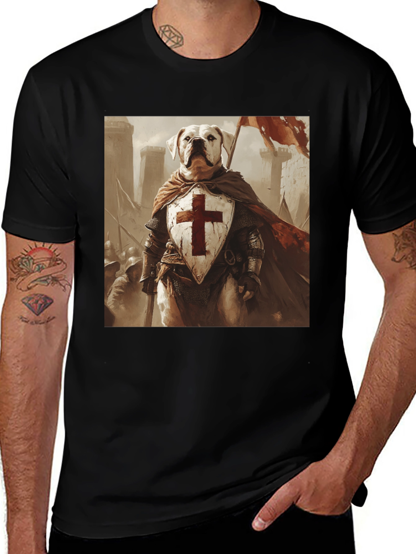 Dog Knight T-Shirt - Medieval Pet Warrior Tee
