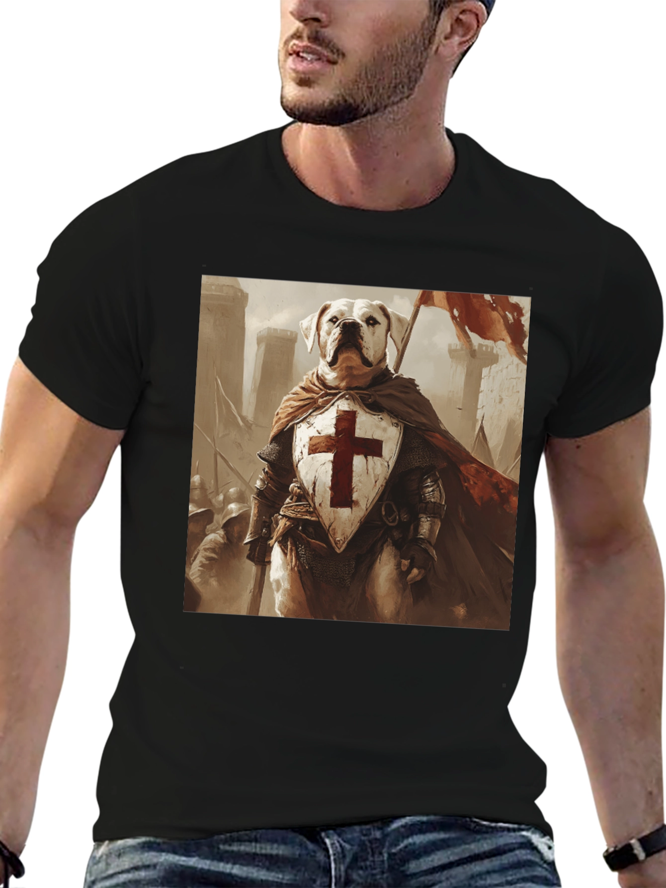 Dog Knight T-Shirt - Medieval Pet Warrior Tee