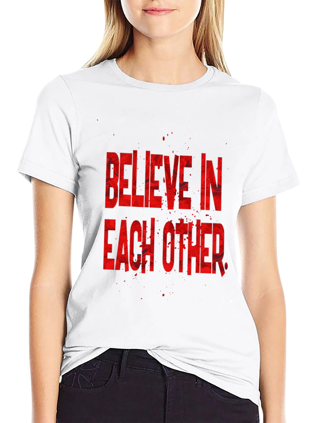 Believe In Each Other Graphic Tee - Black