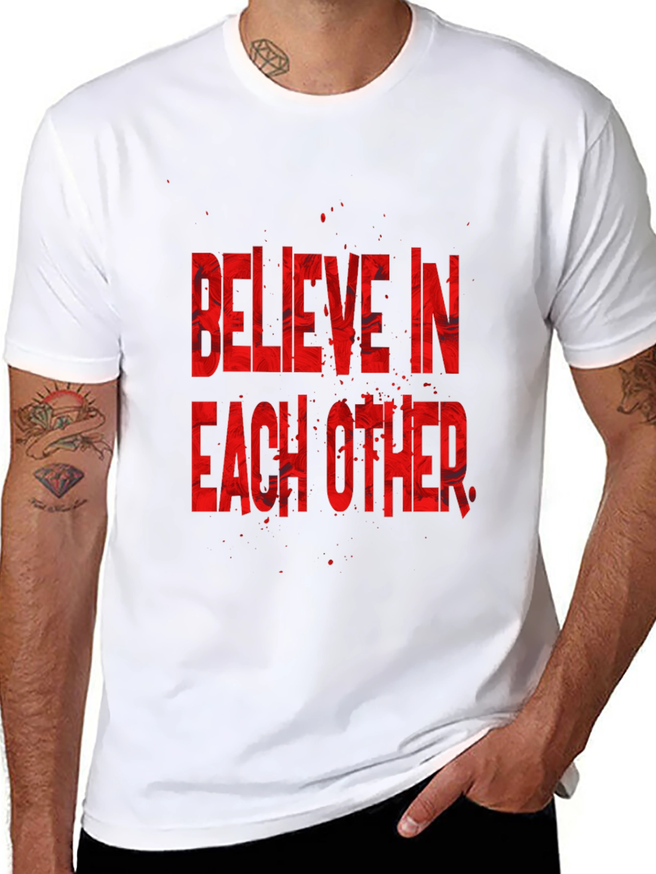 Believe In Each Other Graphic Tee - Black