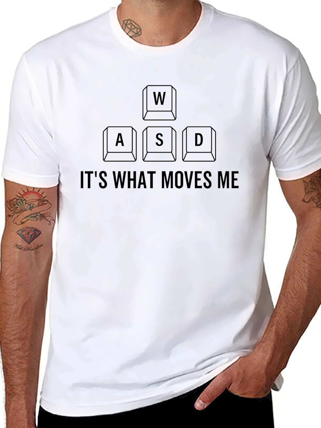 Gamer WASD Keyboard Move T-Shirt - Black
