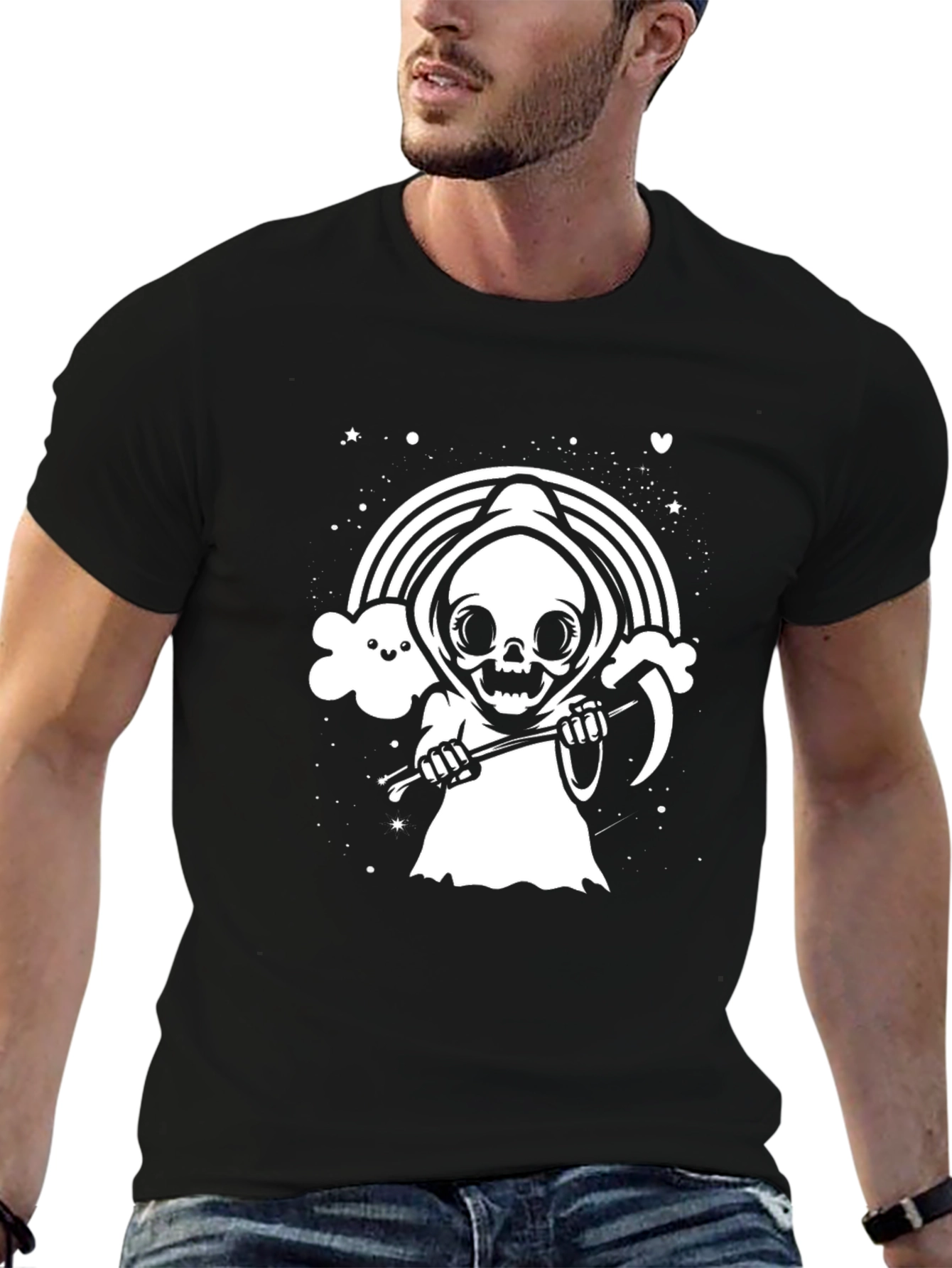 Grim Reaper Rainbow T-Shirt - Cute Death Tee