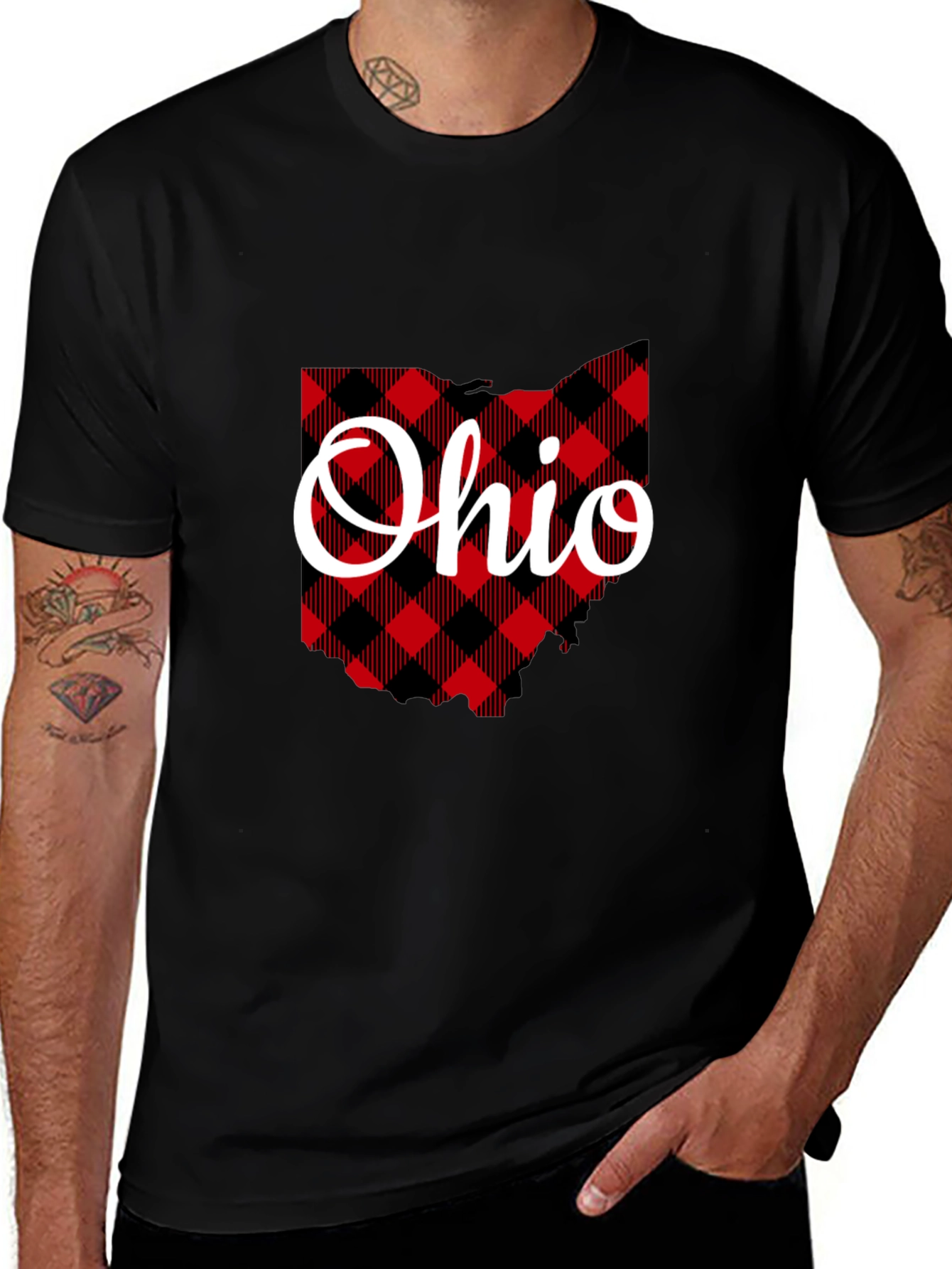 Ohio State Plaid Graphic T-Shirt