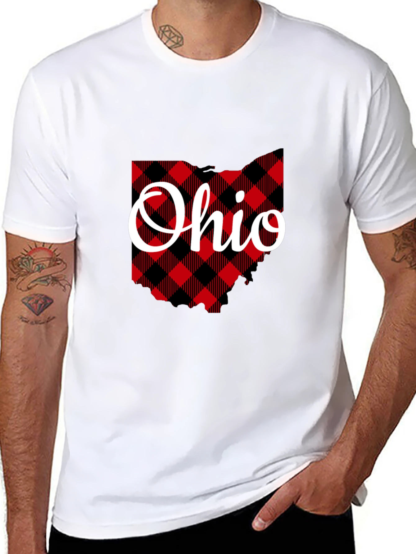 Ohio State Plaid Graphic T-Shirt