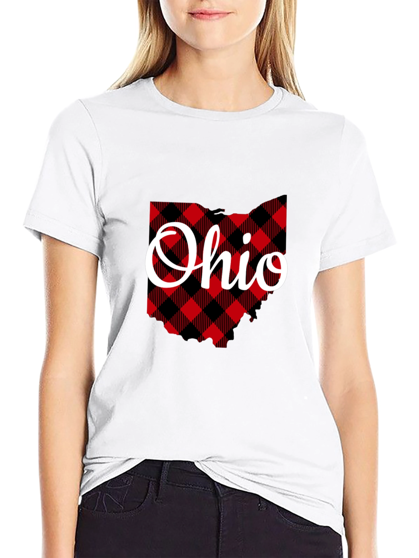 Ohio State Plaid Graphic T-Shirt
