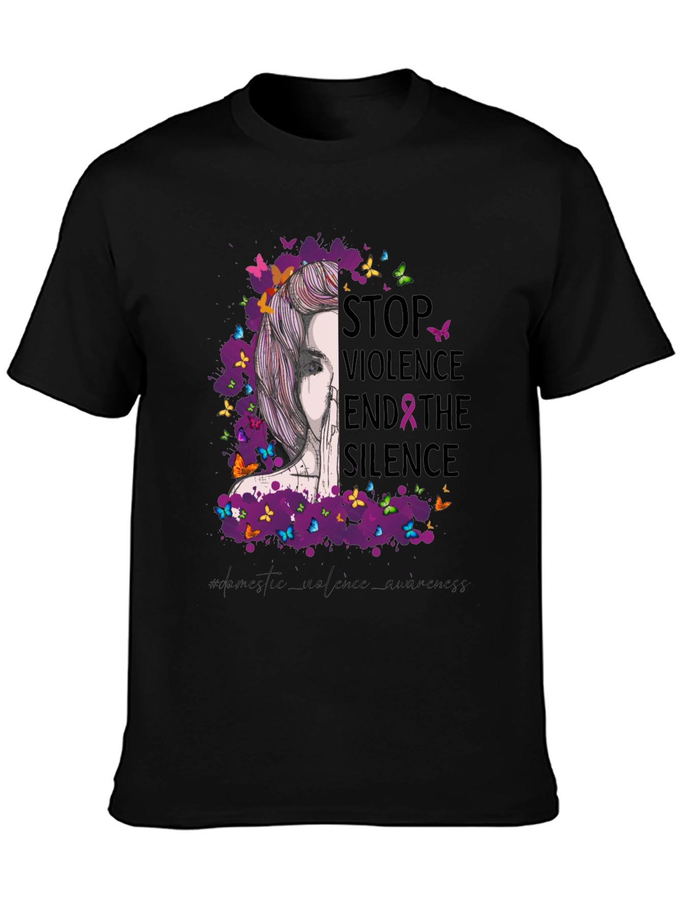 Stop Violence Awareness T-Shirt - Butterfly Design