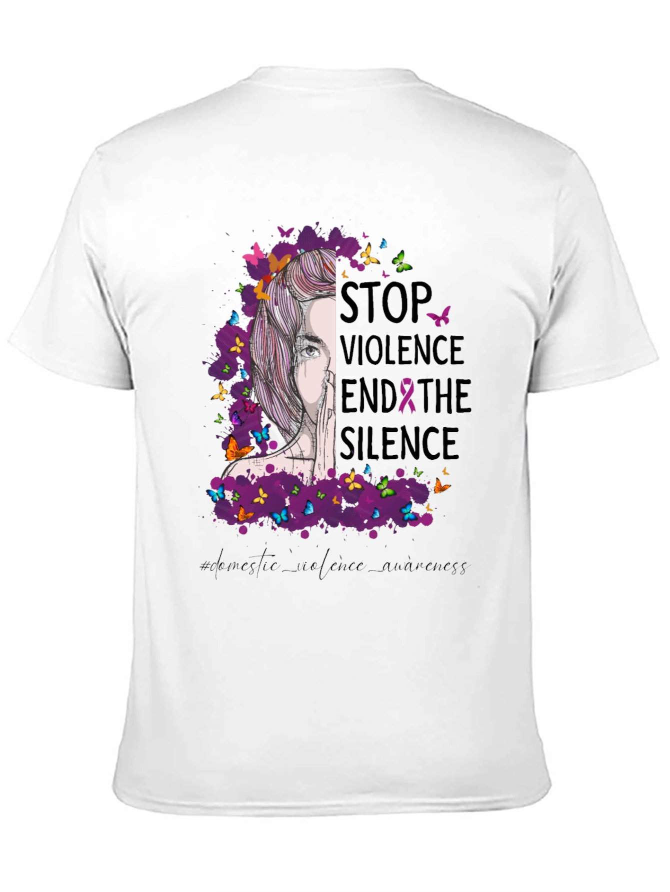 Stop Violence Awareness T-Shirt - Butterfly Design
