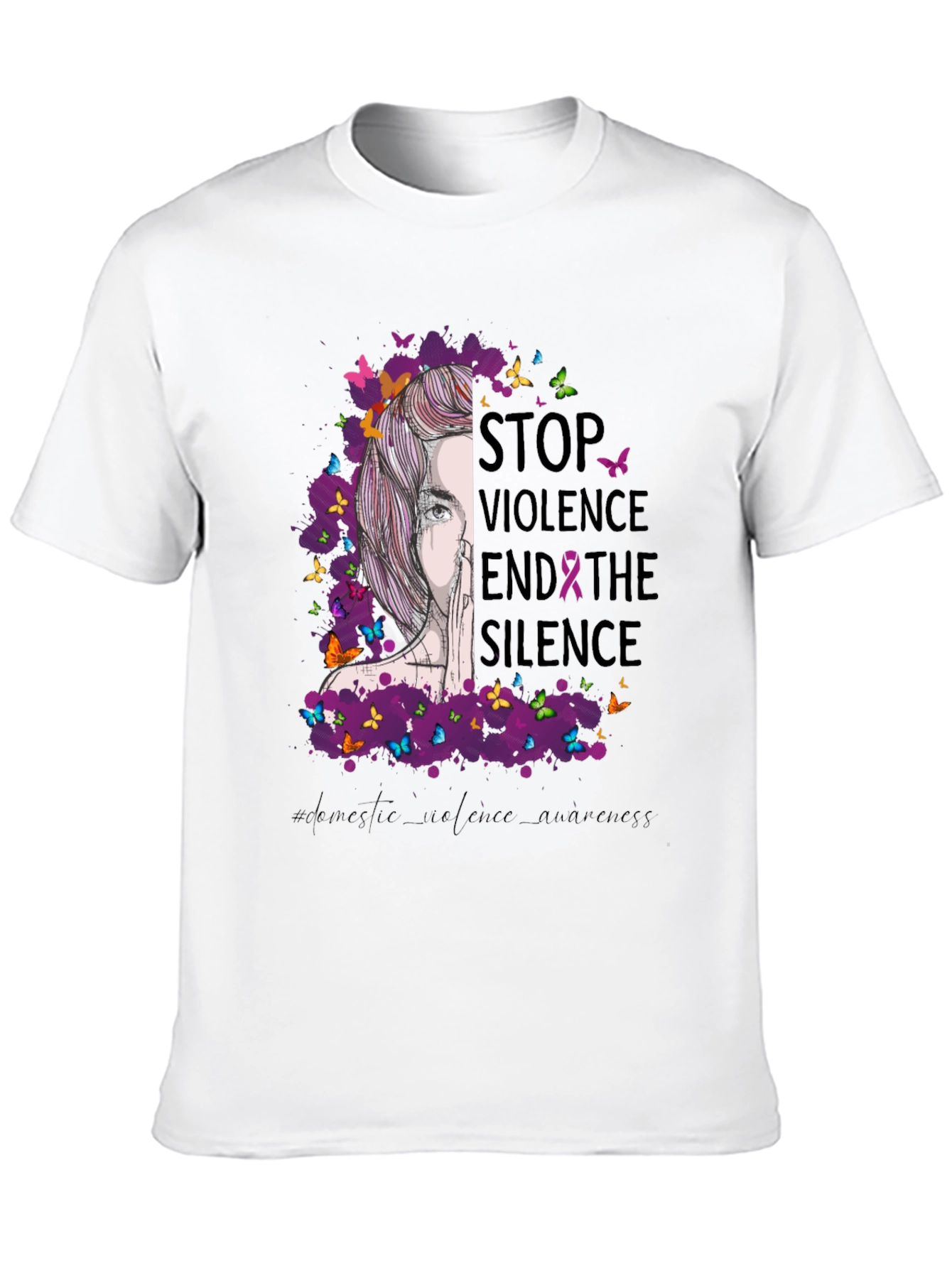 Stop Violence Awareness T-Shirt - Butterfly Design