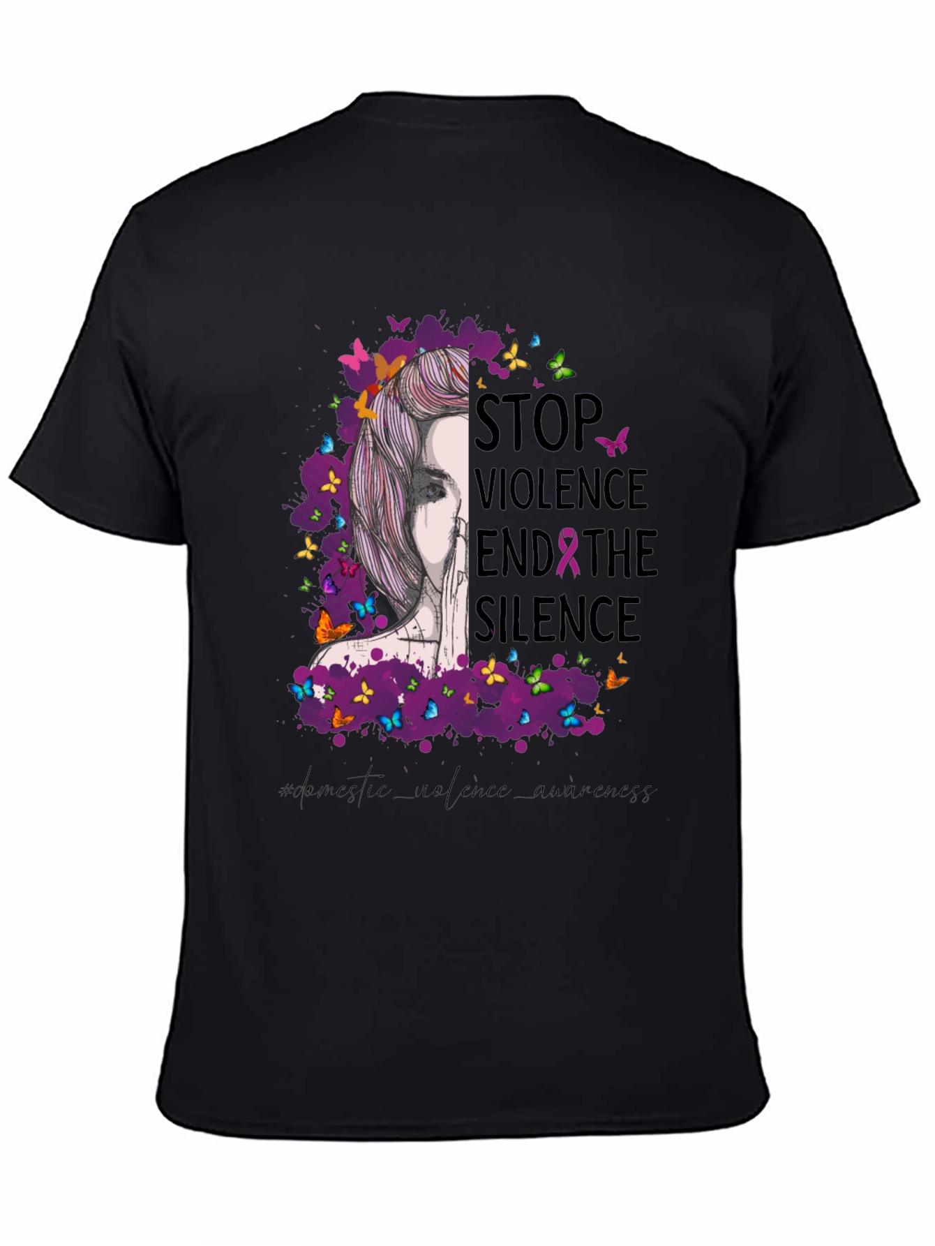 Stop Violence Awareness T-Shirt - Butterfly Design