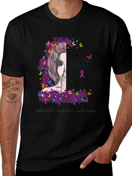 Stop Violence Awareness T-Shirt - Butterfly Design