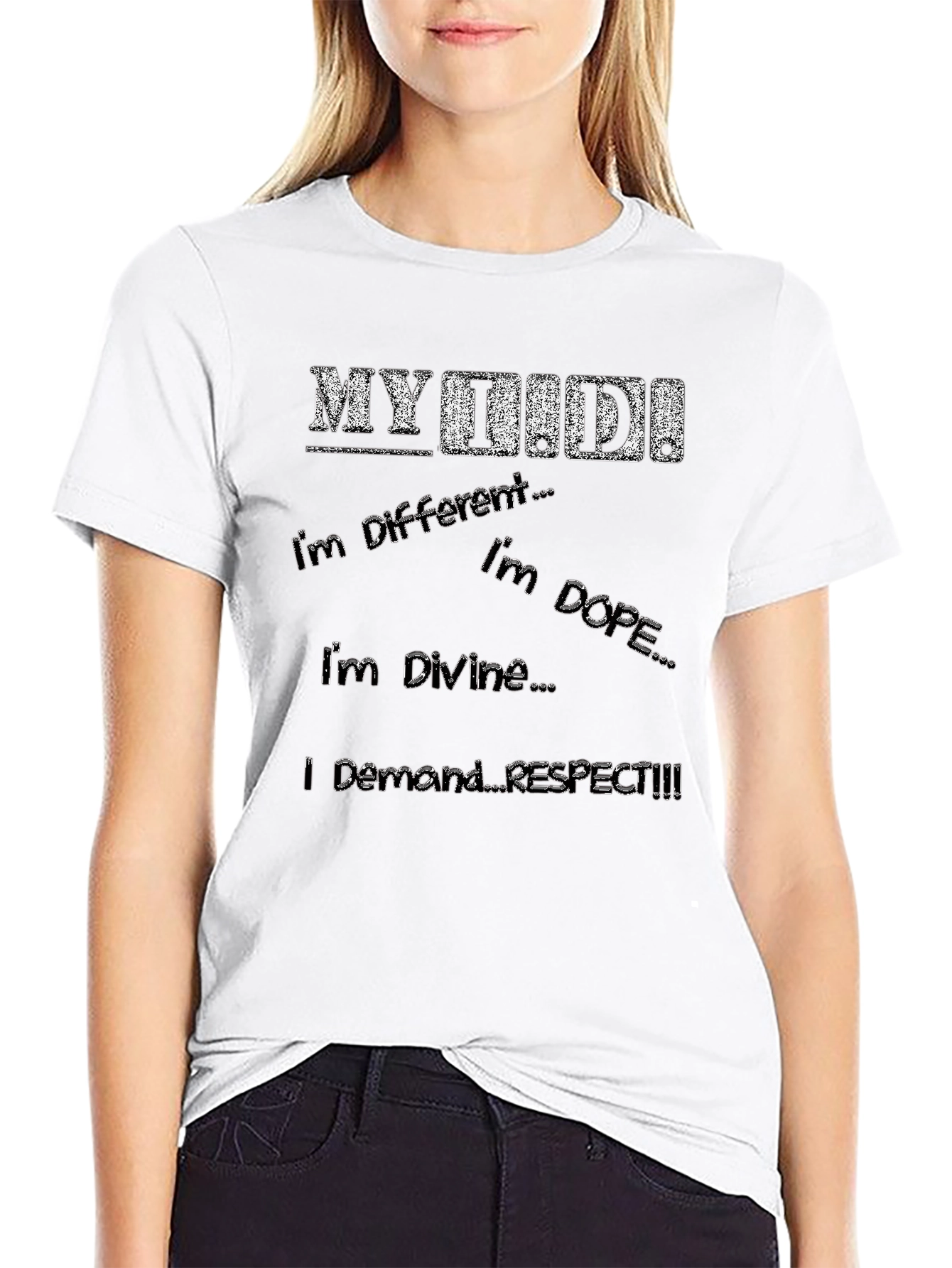 MYDID! Slogan Graphic Black T-Shirt