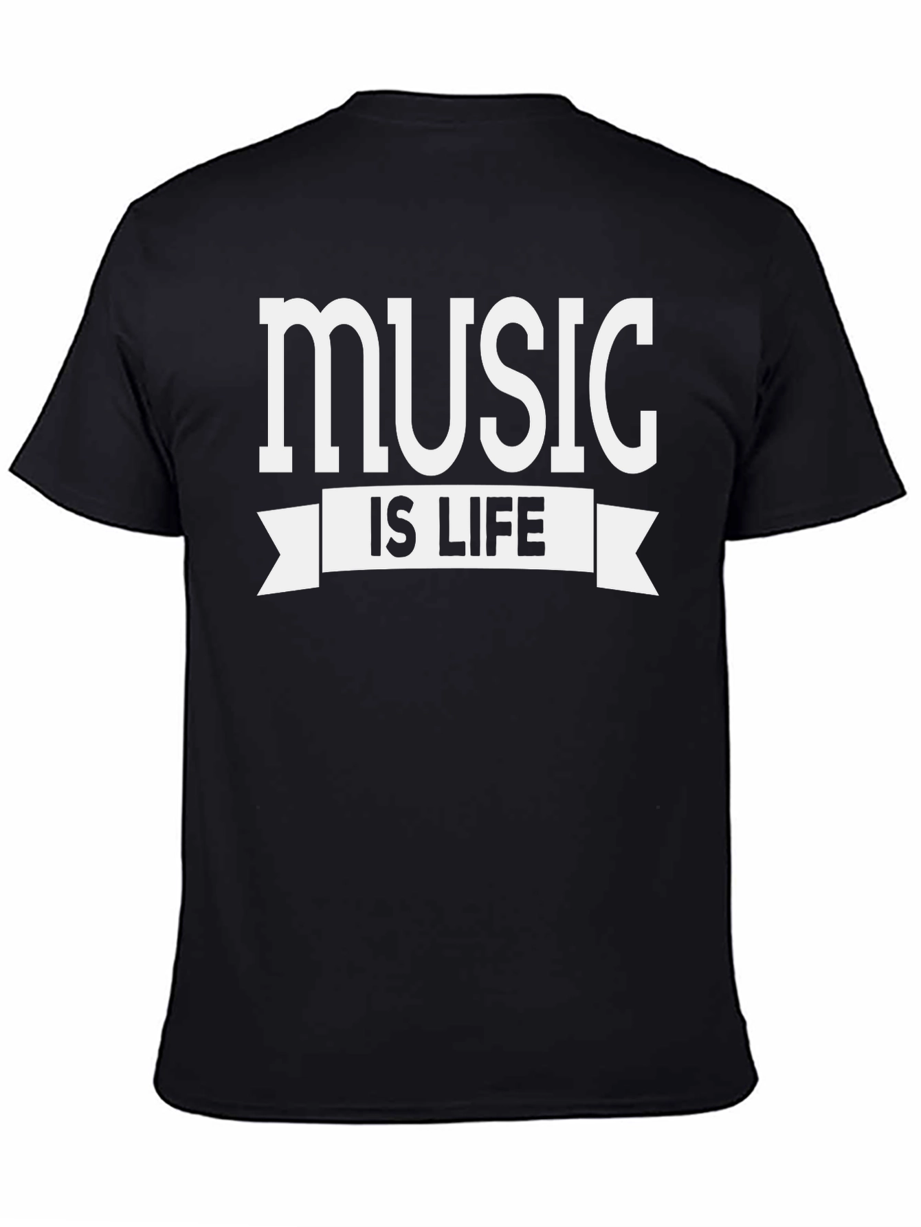 Music is Life T-Shirt - Black Cotton Tee