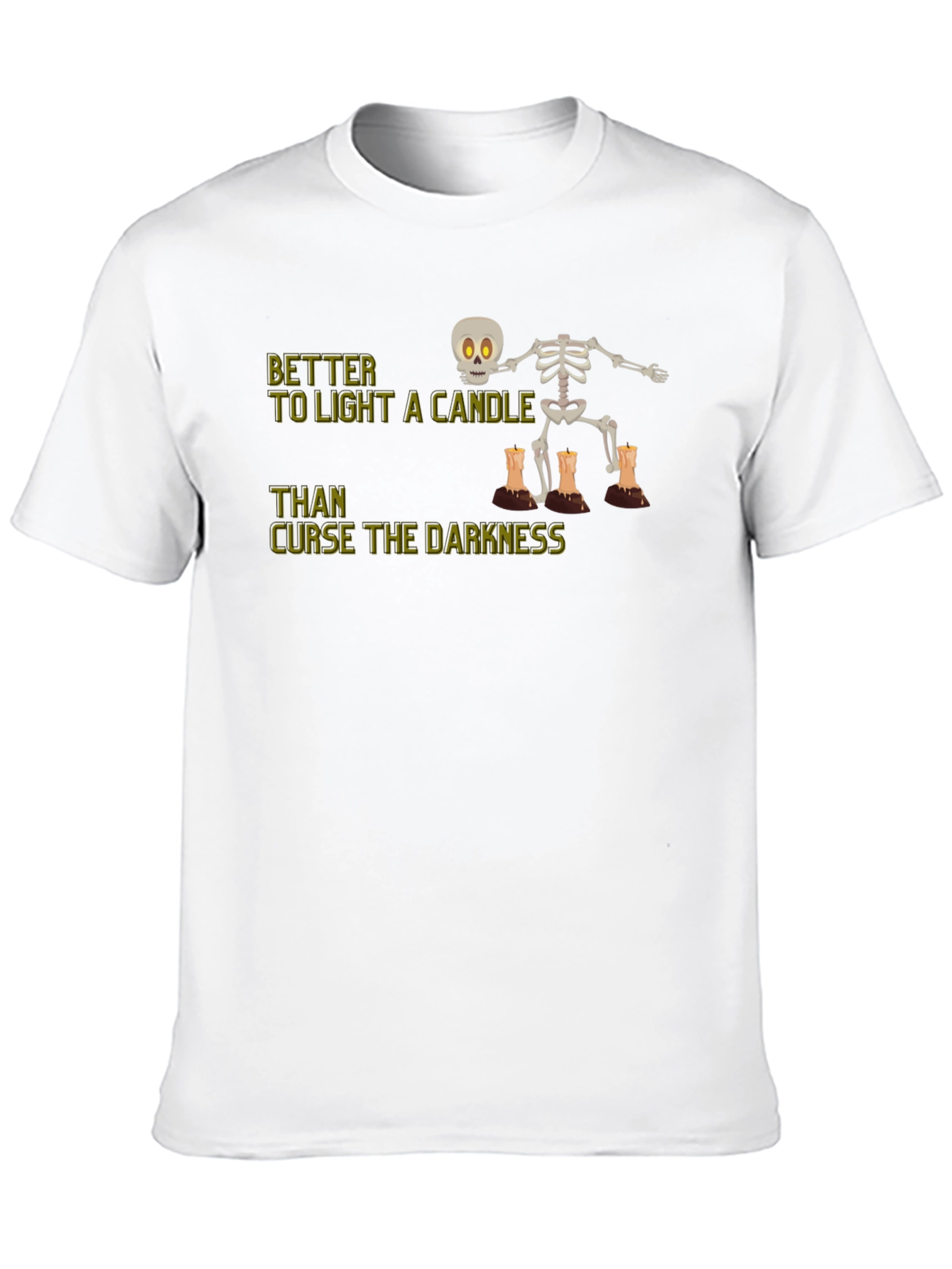 Skeleton Candle T-Shirt - Light Up the Darkness
