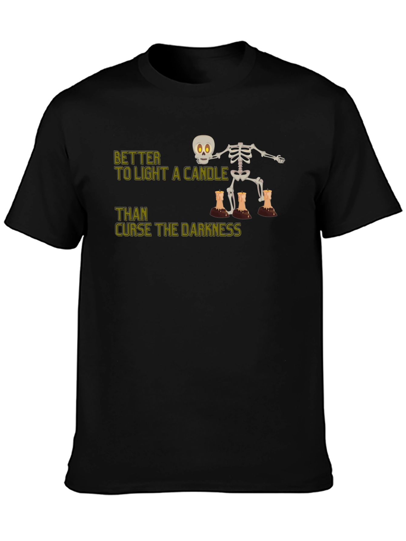 Skeleton Candle T-Shirt - Light Up the Darkness