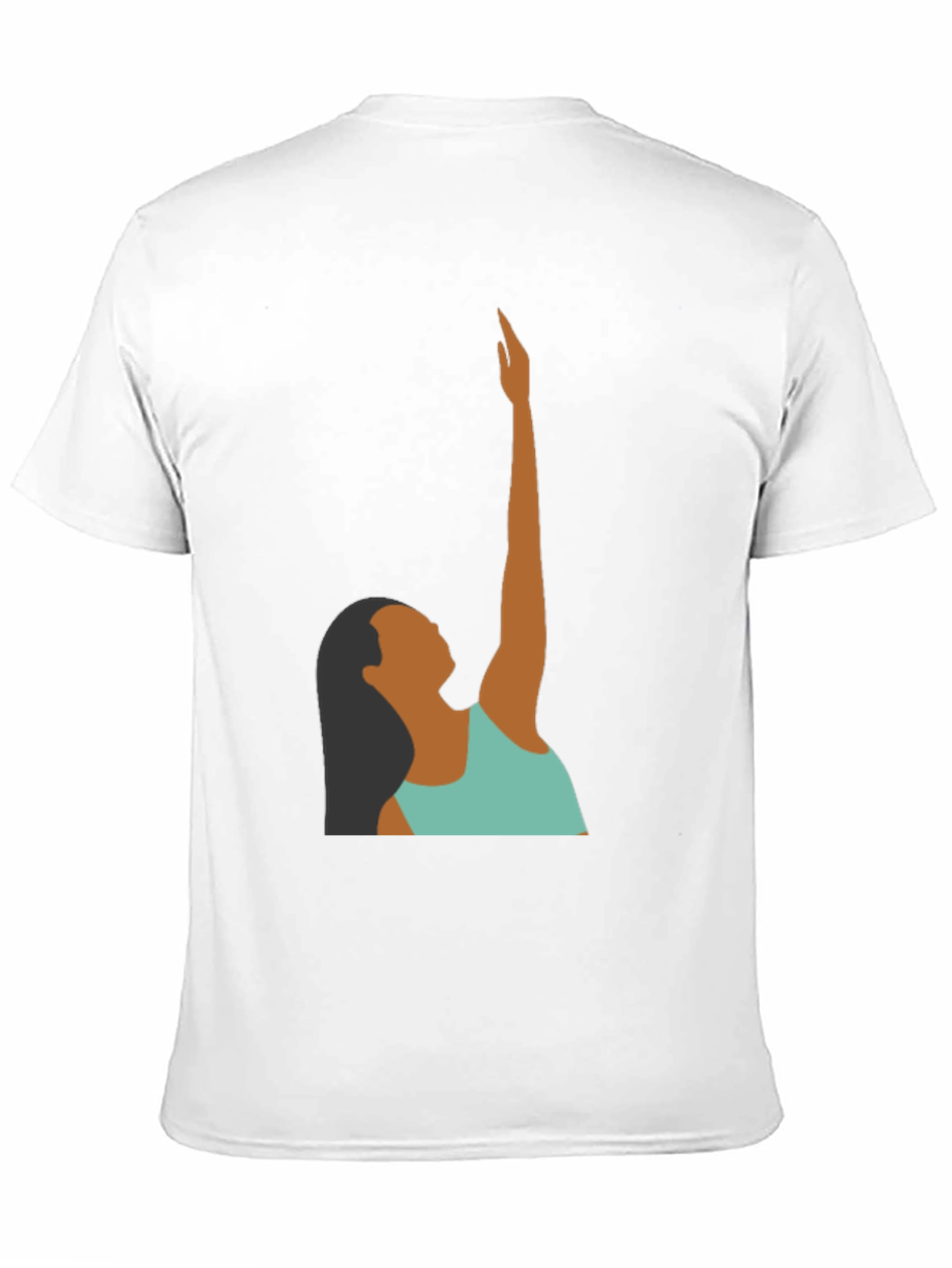 Woman Reaching Graphic Tee - Black