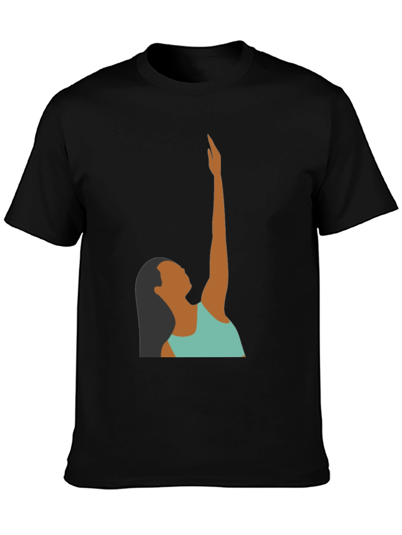 Woman Reaching Graphic Tee - Black