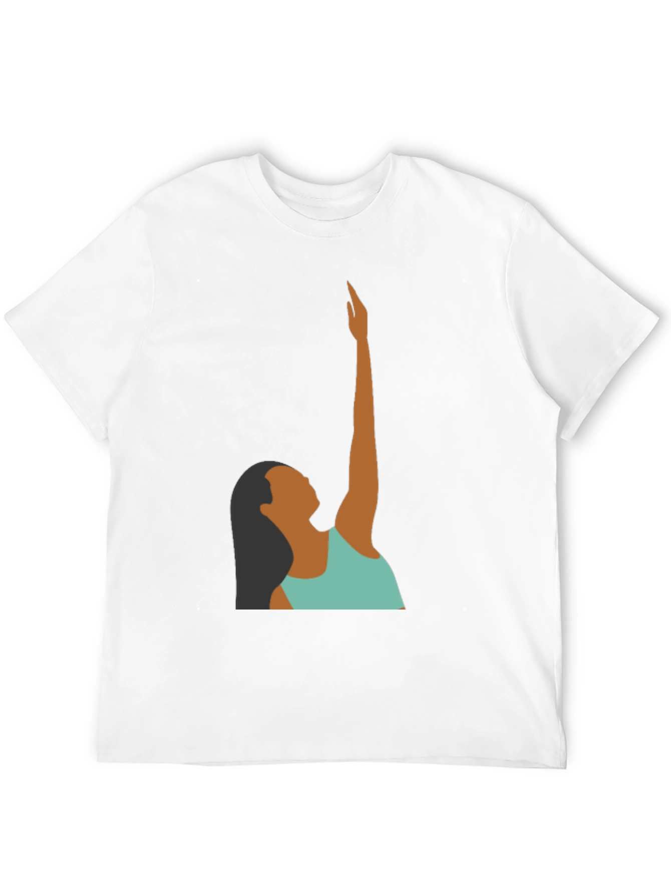 Woman Reaching Graphic Tee - Black