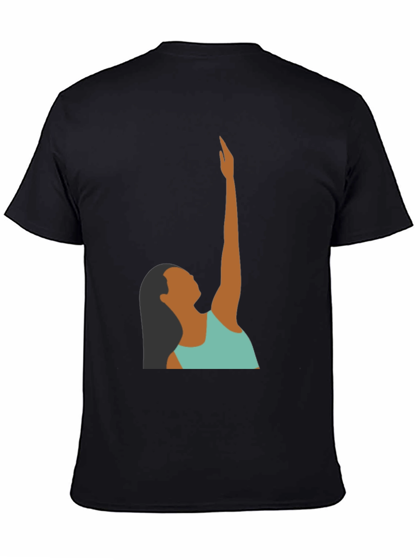 Woman Reaching Graphic Tee - Black