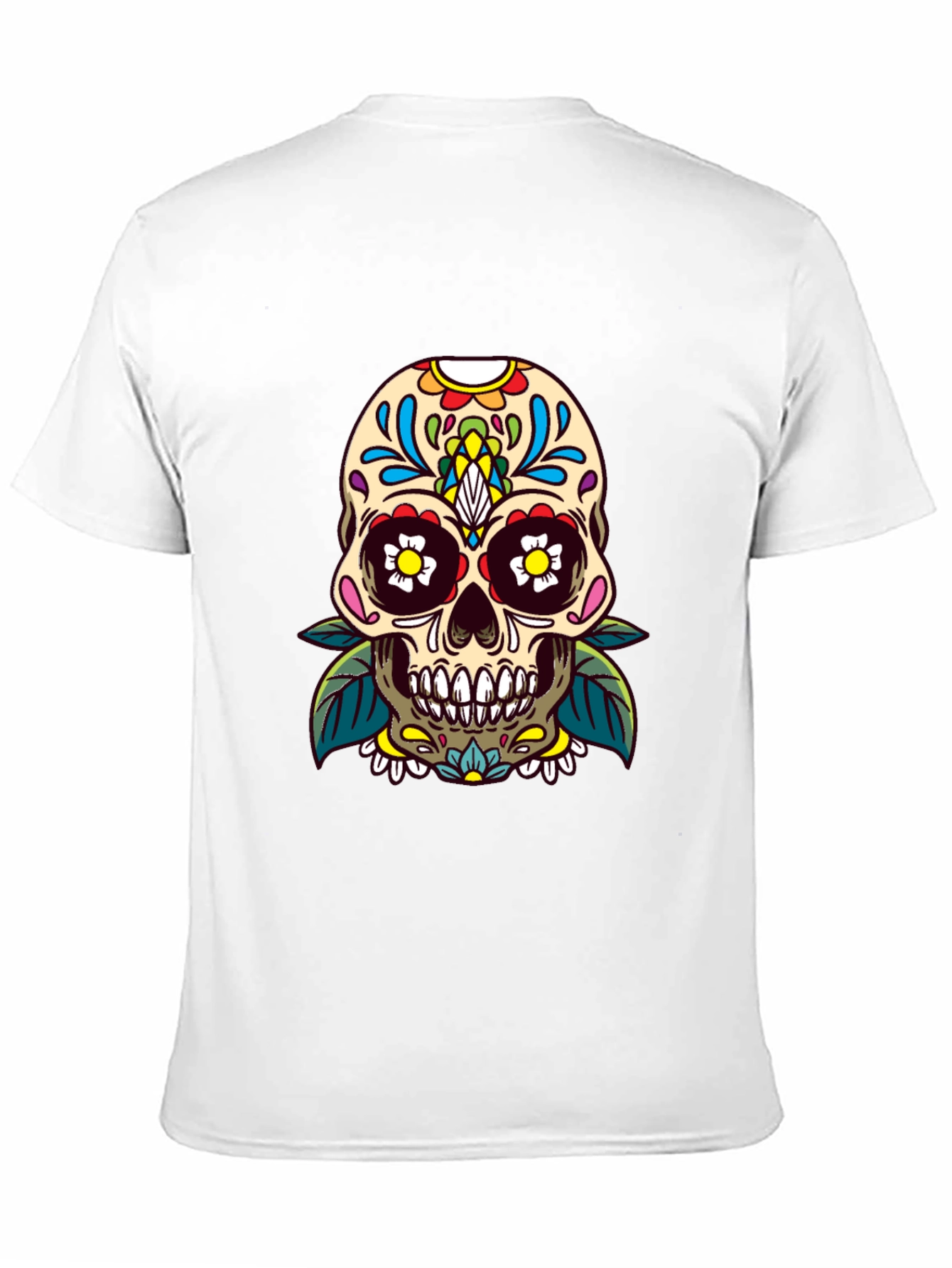 Skull Graphic Tee - Day of the Dead Style