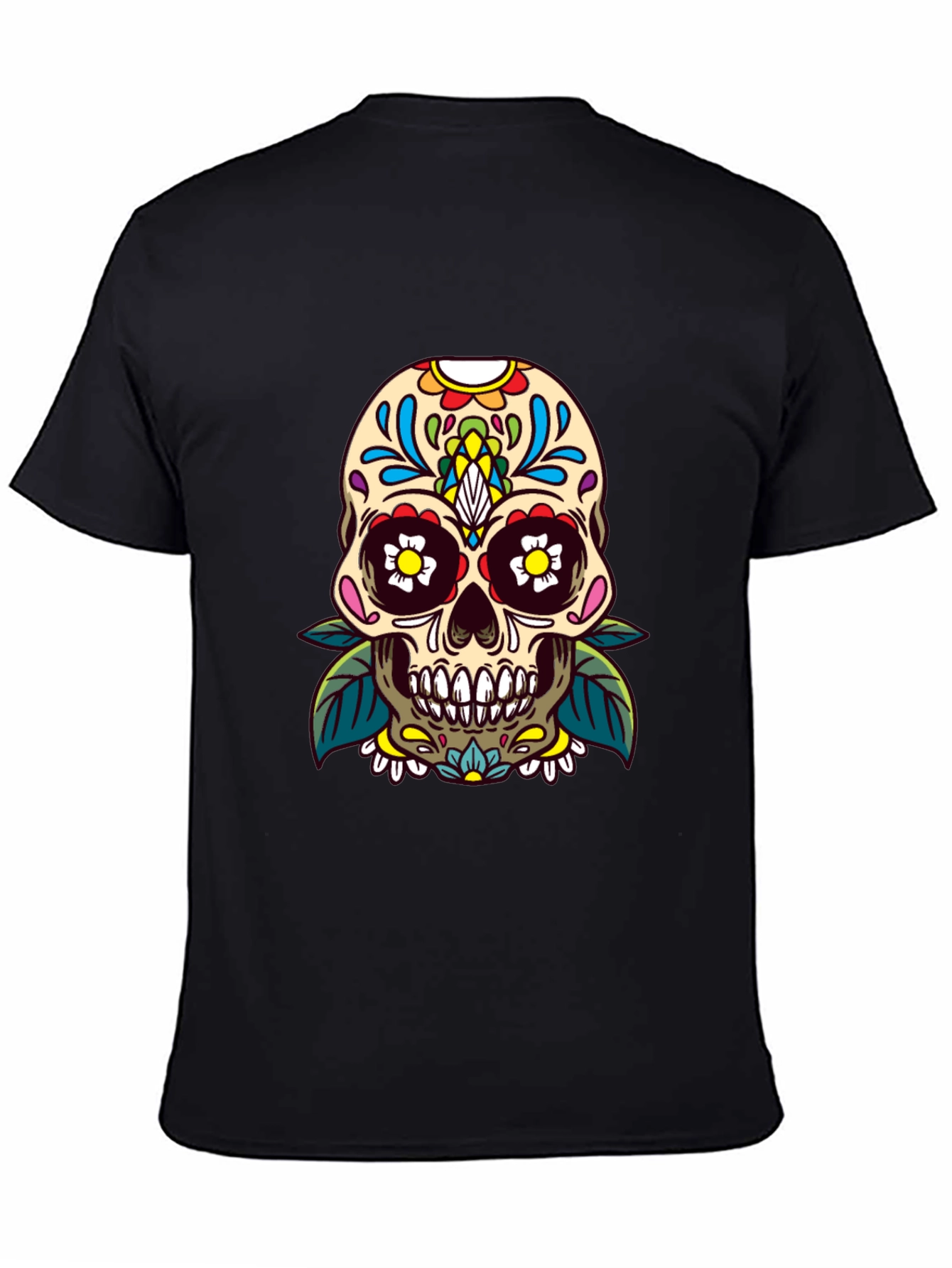 Skull Graphic Tee - Day of the Dead Style