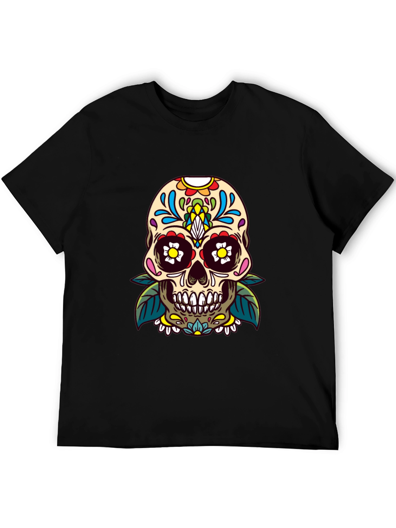 Skull Graphic Tee - Day of the Dead Style