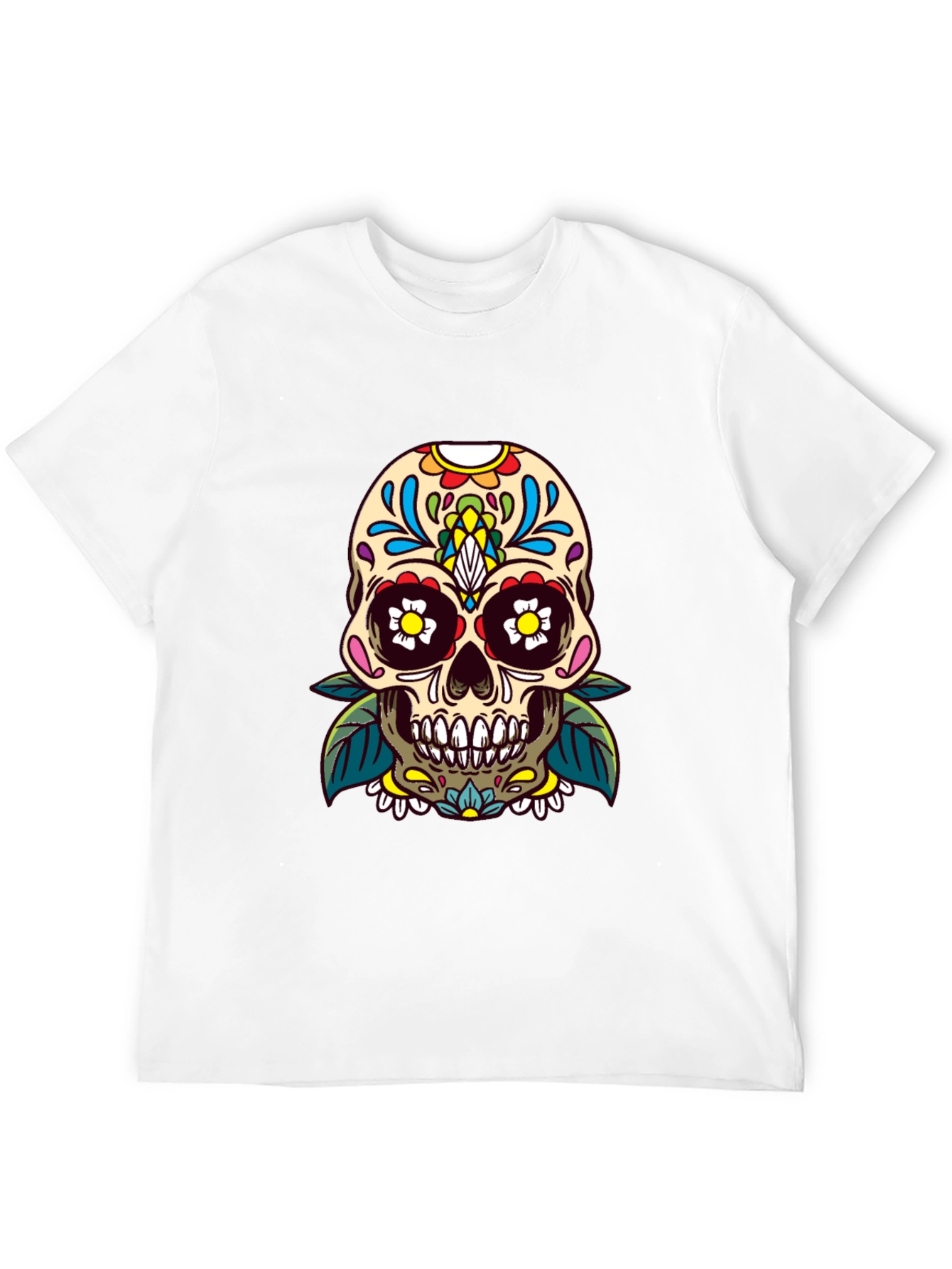 Skull Graphic Tee - Day of the Dead Style