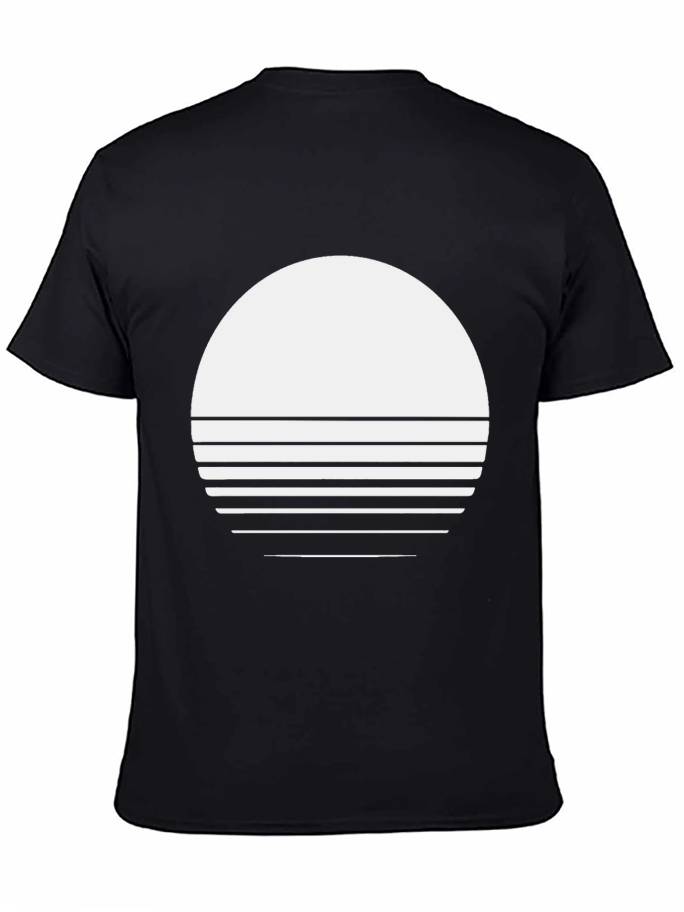 Retro Sunset Graphic Tee - Black Crew Neck