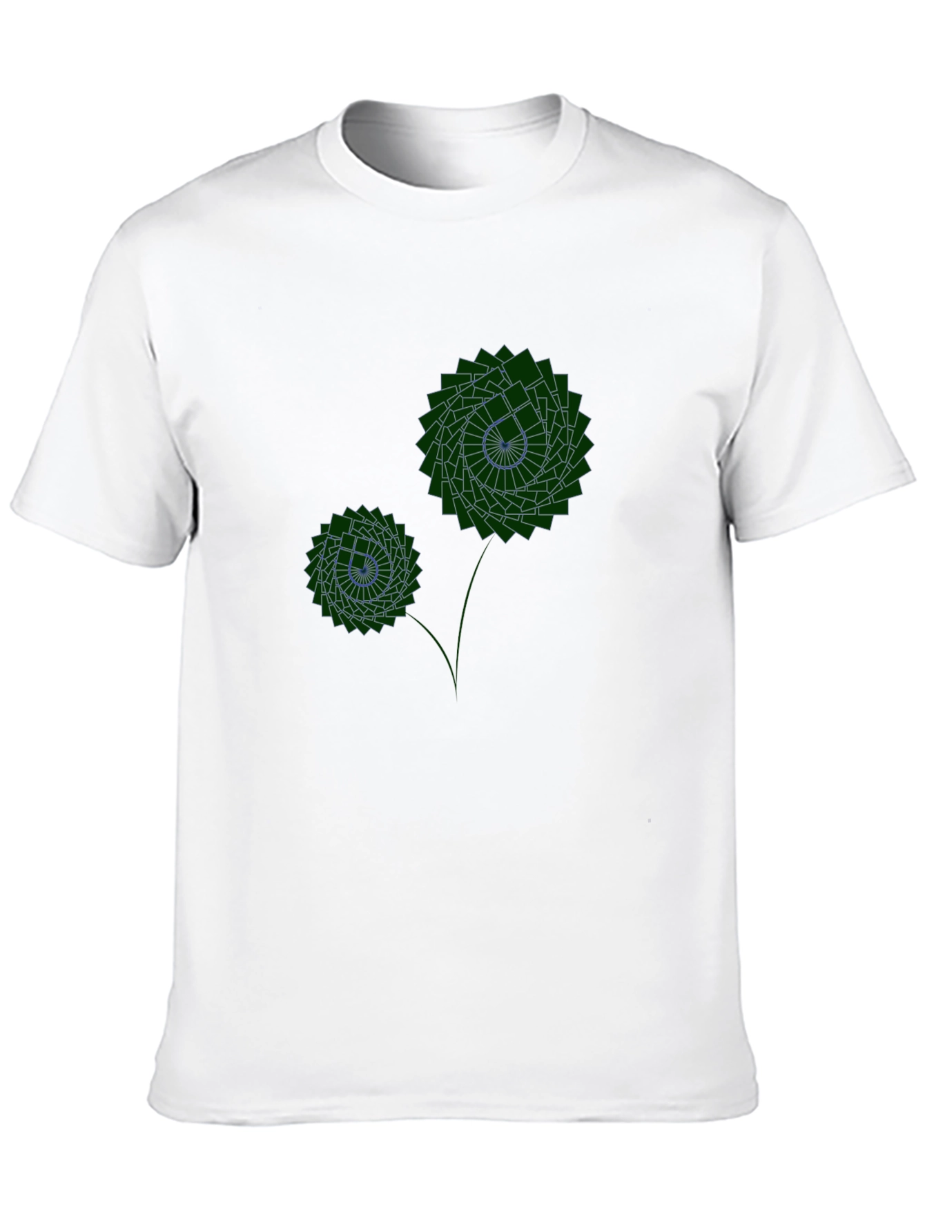 Geometric Flower Graphic Black T-Shirt