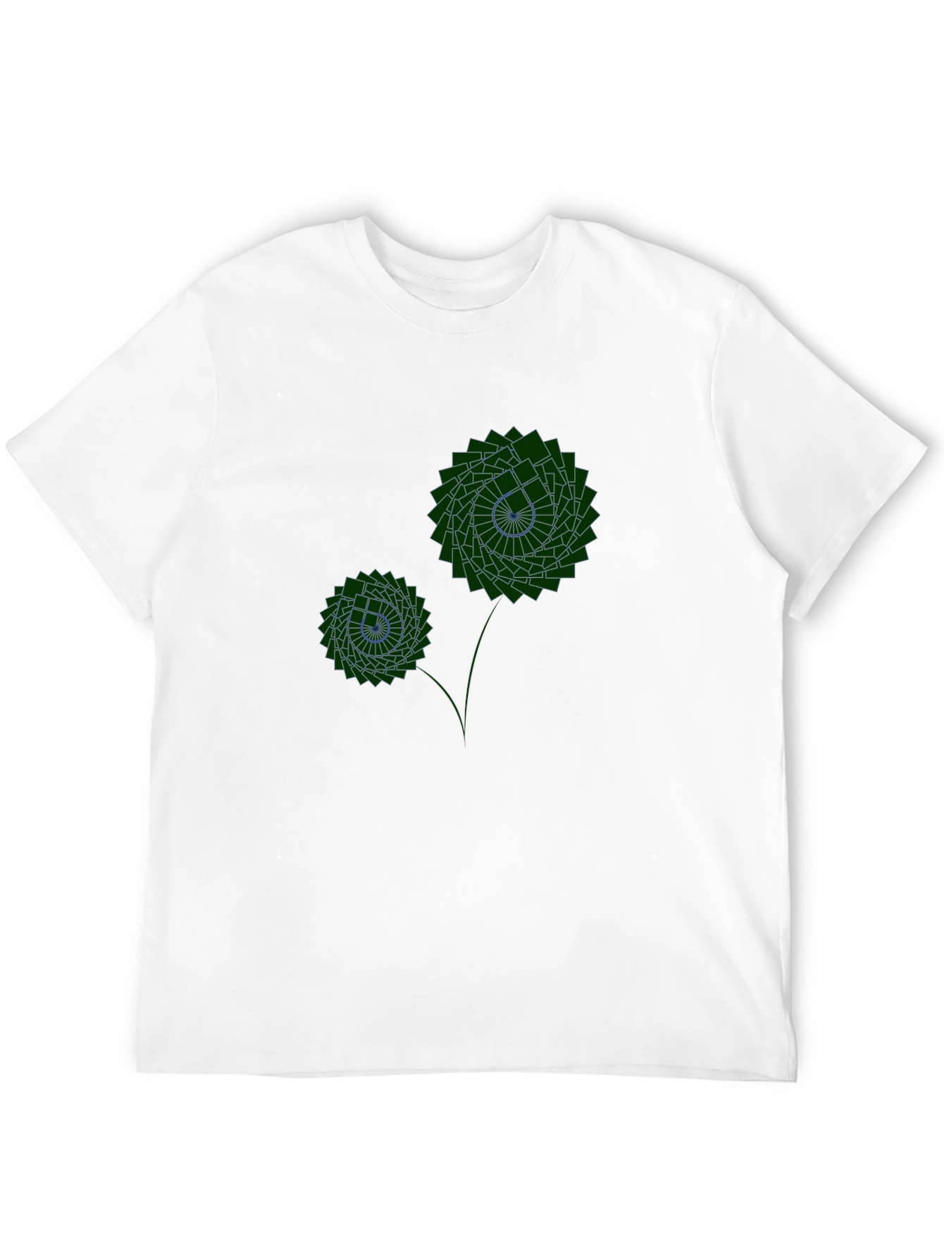 Geometric Flower Graphic Black T-Shirt