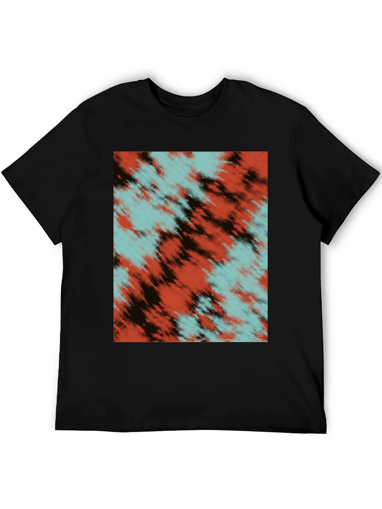 Abstract Tie-Dye Graphic Black T-Shirt