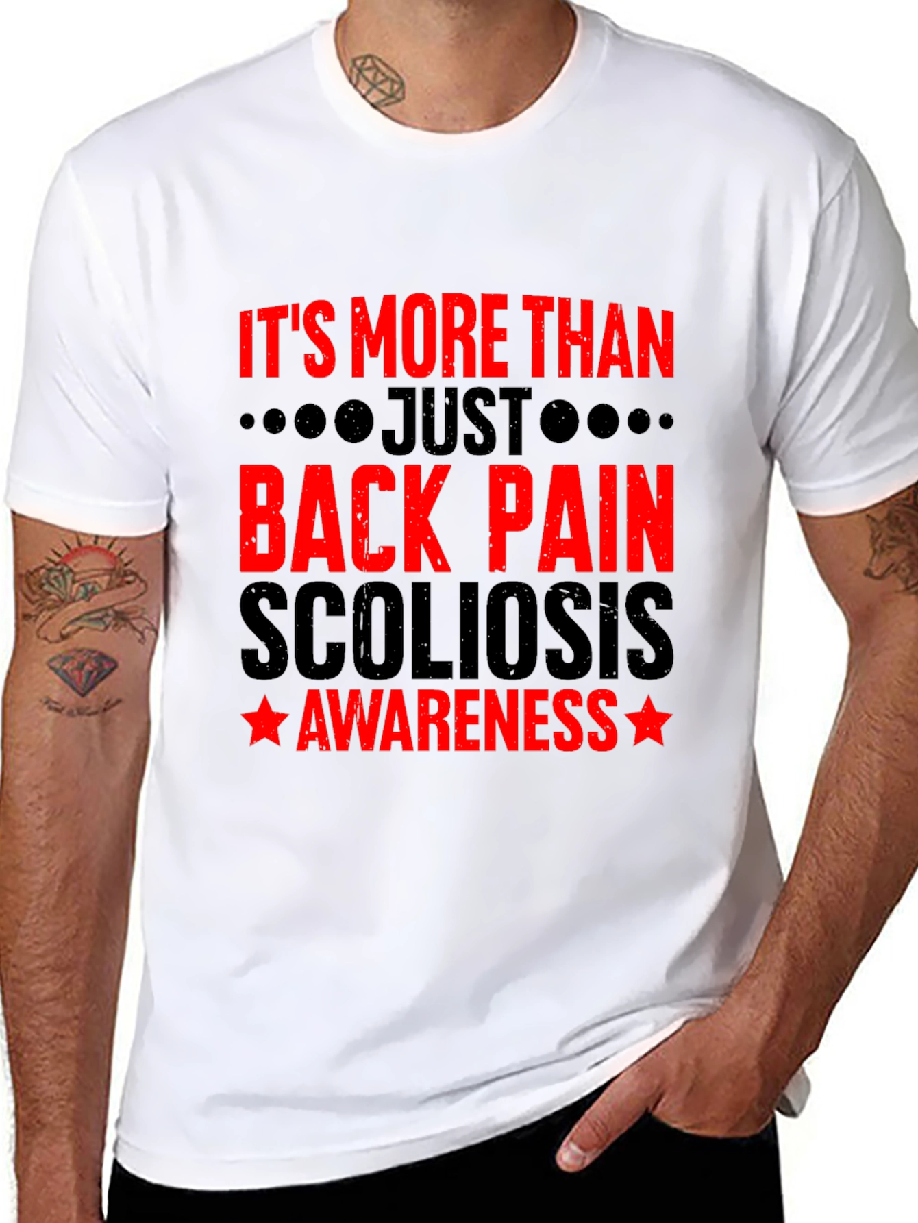 Scoliosis Awareness Black T-Shirt