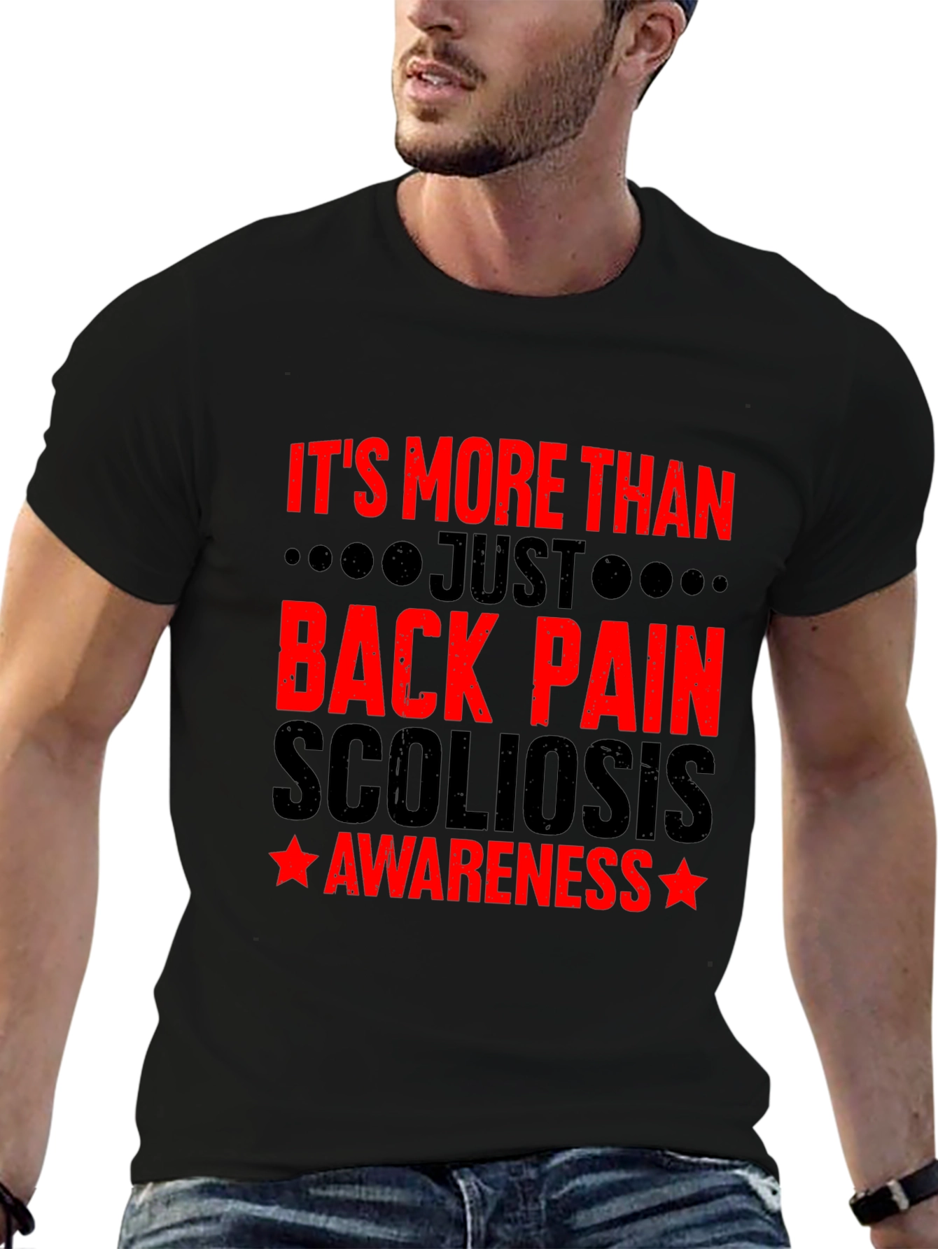 Scoliosis Awareness Black T-Shirt
