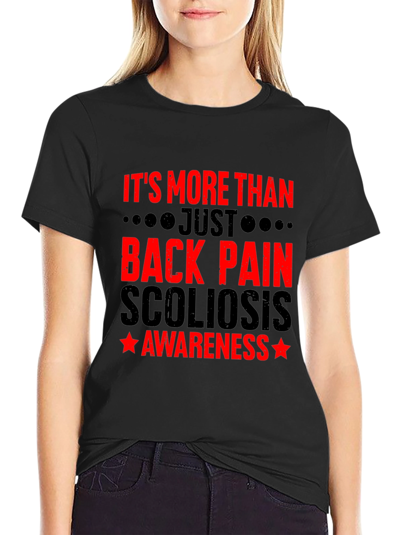 Scoliosis Awareness Black T-Shirt