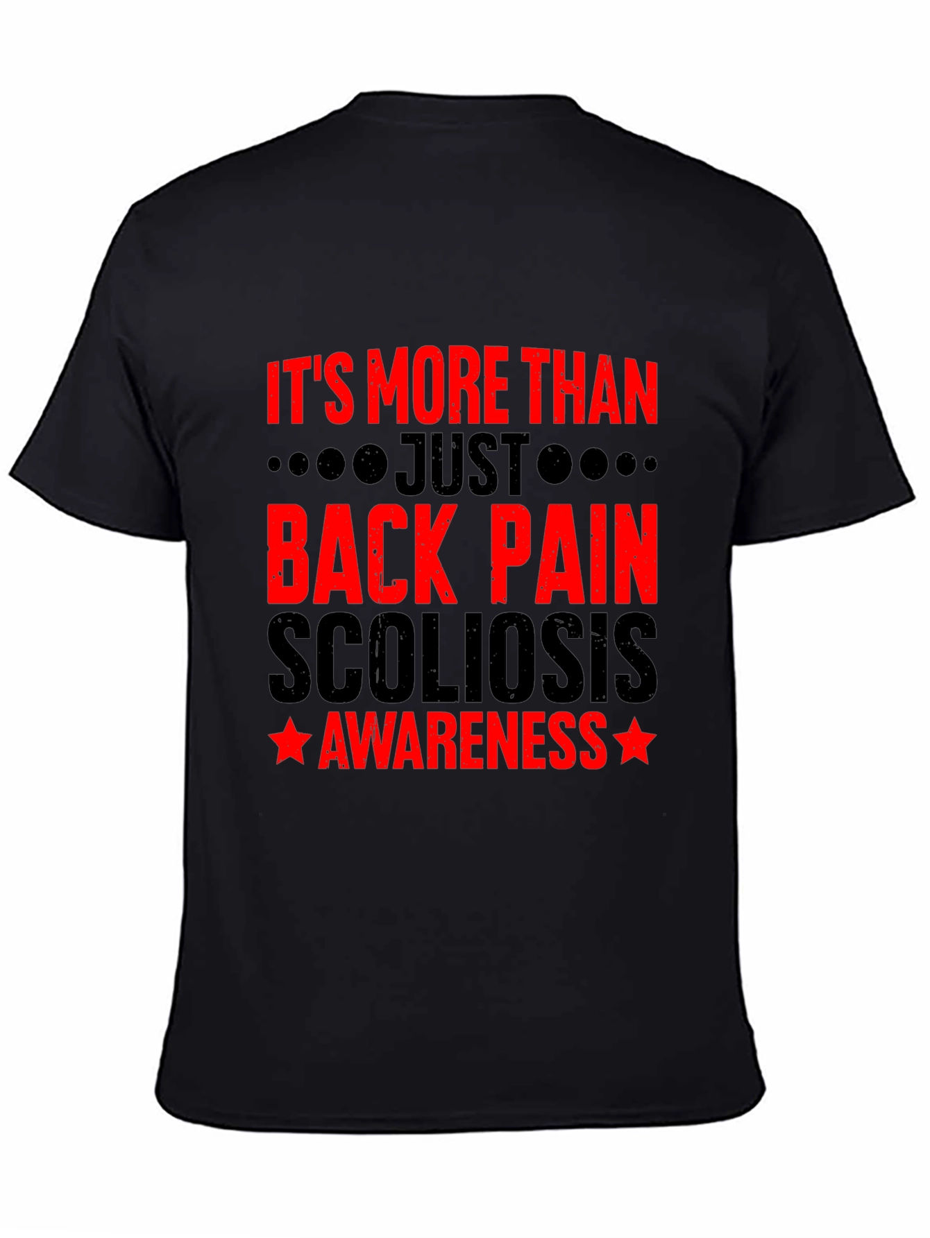 Scoliosis Awareness Black T-Shirt