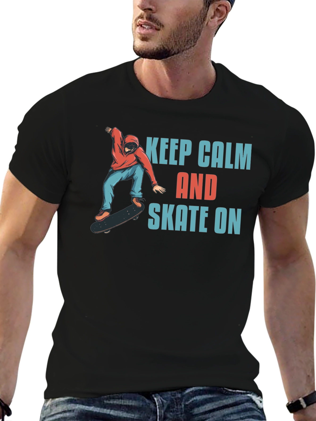 Keep Calm and Skate On Graphic T-Shirt