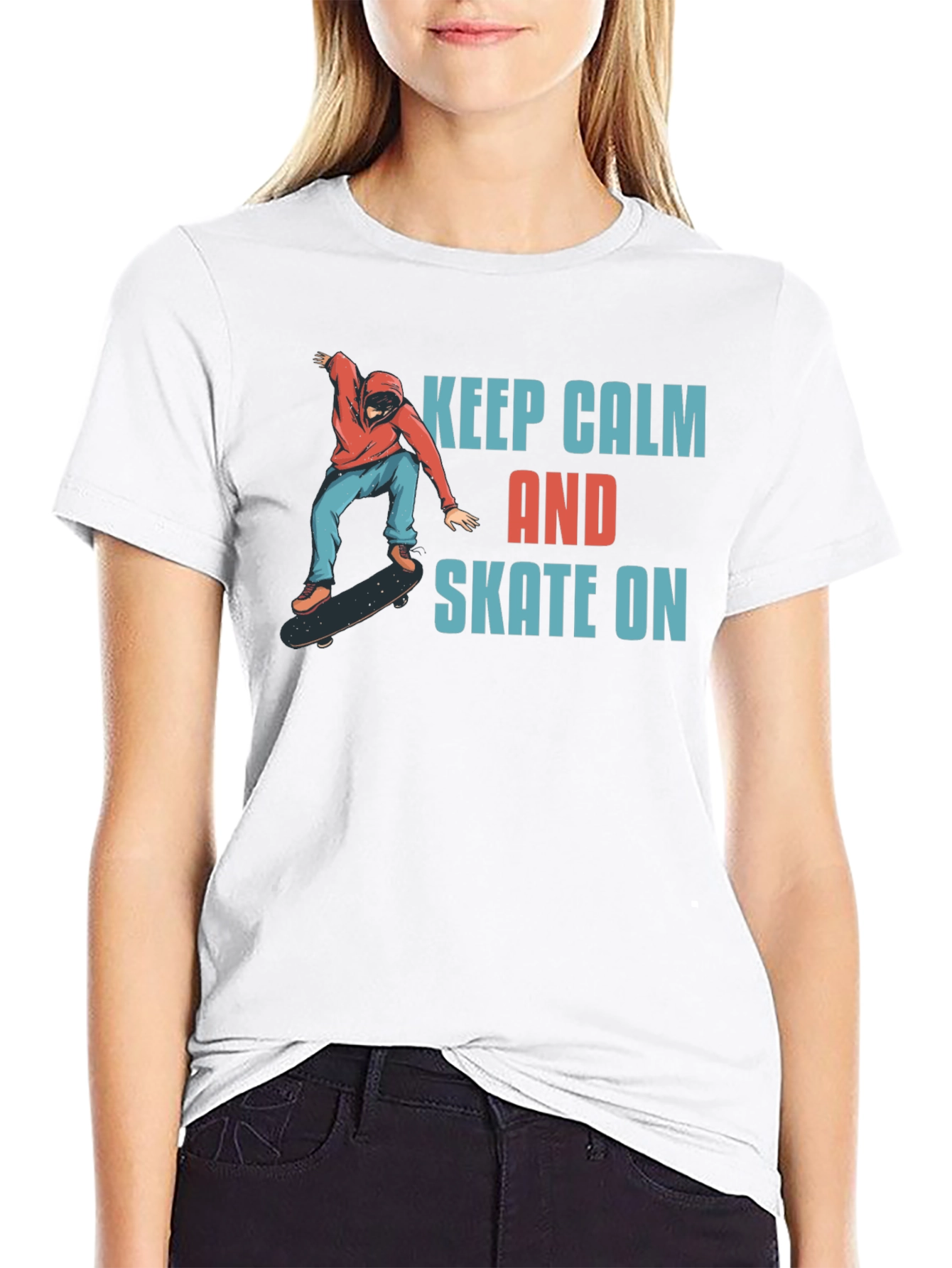 Keep Calm and Skate On Graphic T-Shirt
