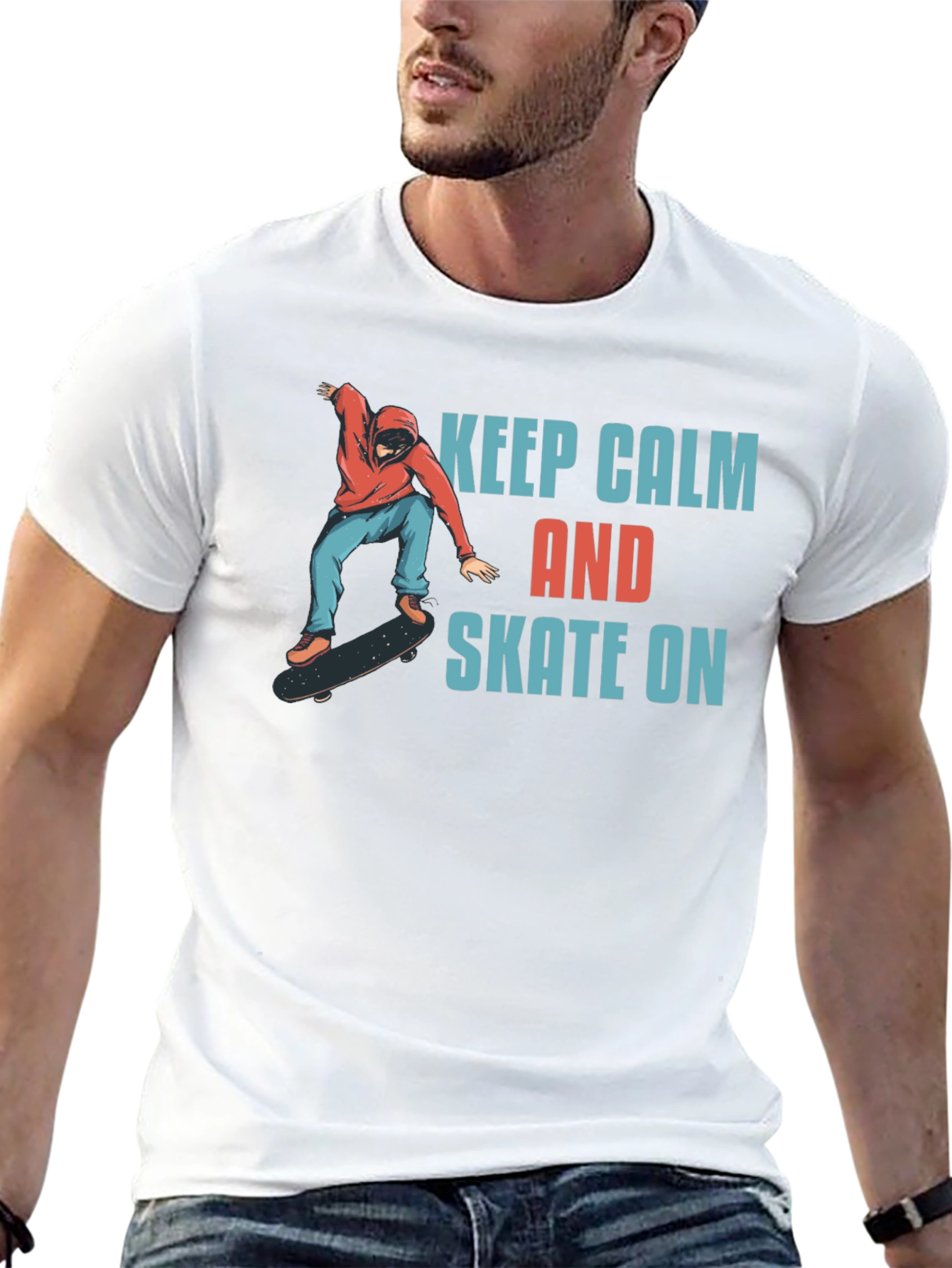 Keep Calm and Skate On Graphic T-Shirt