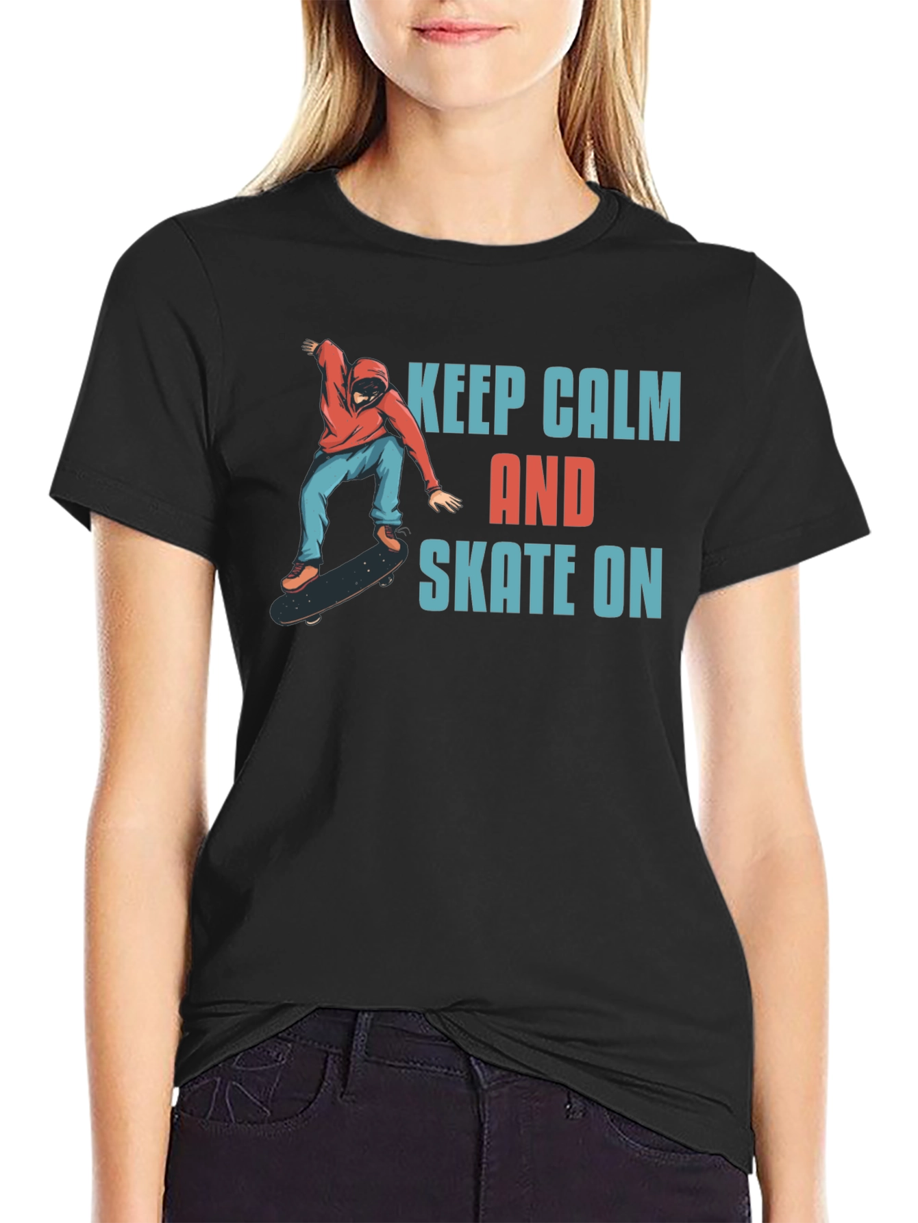 Keep Calm and Skate On Graphic T-Shirt