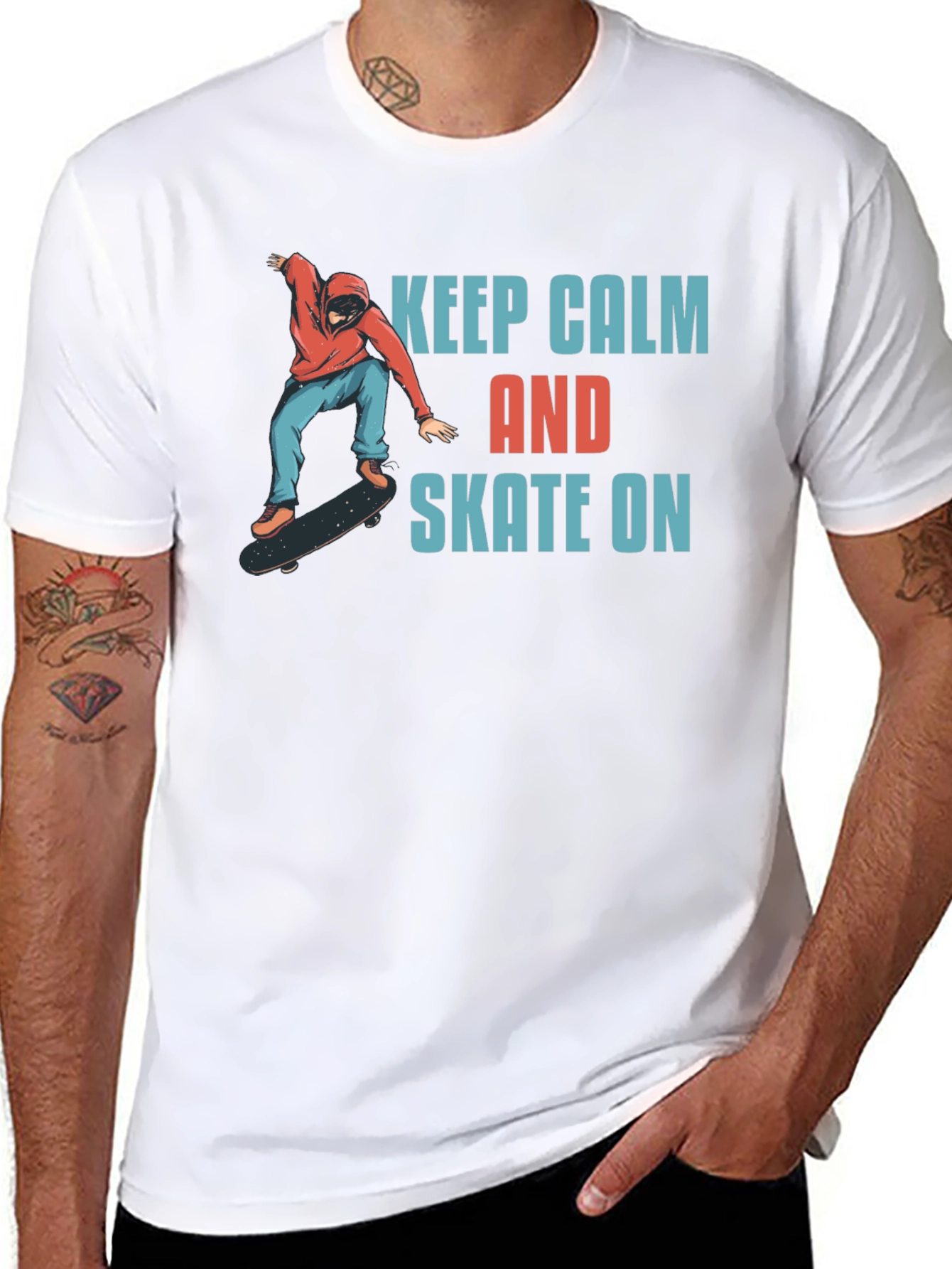 Keep Calm and Skate On Graphic T-Shirt