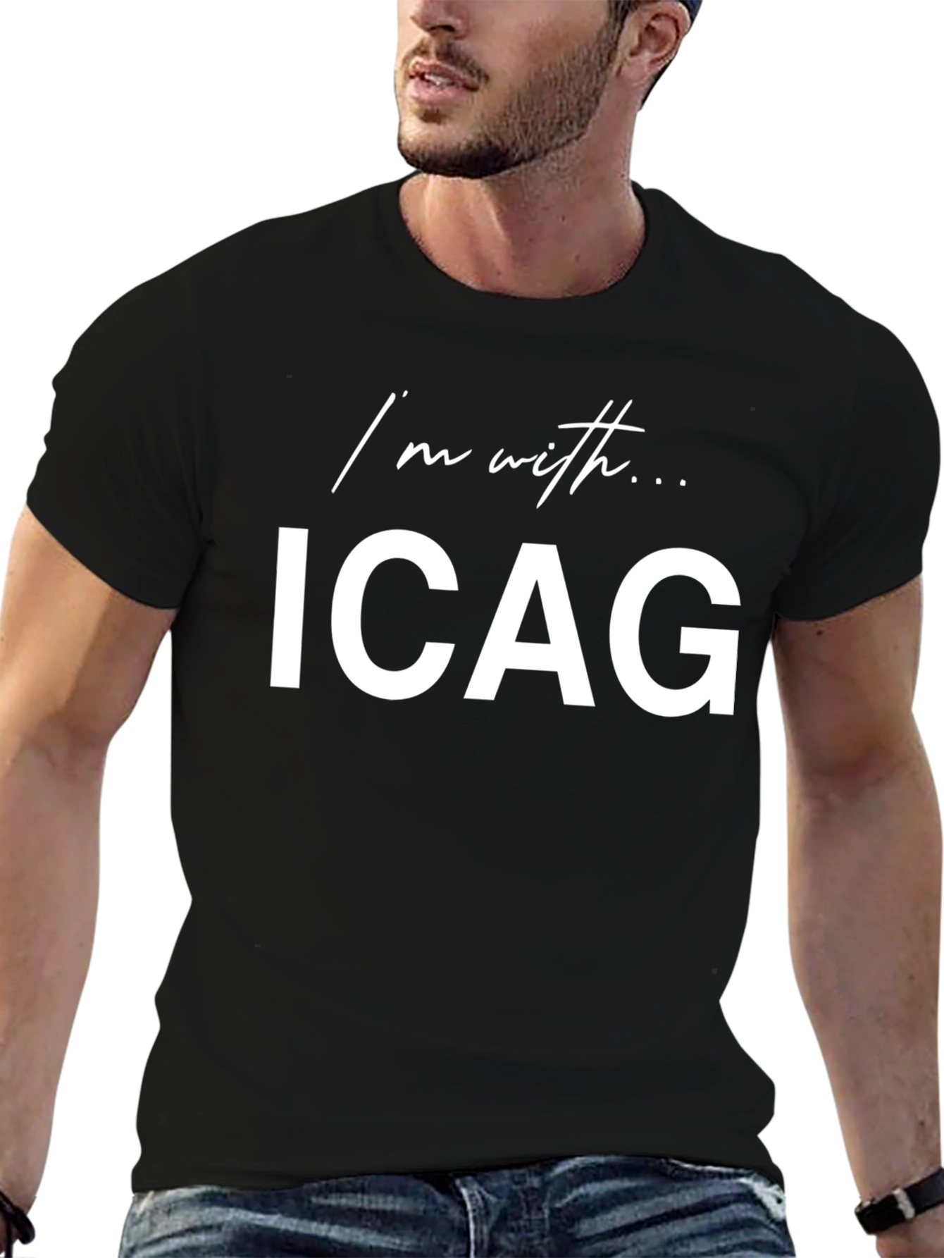 Im with ICAG Black T-Shirt