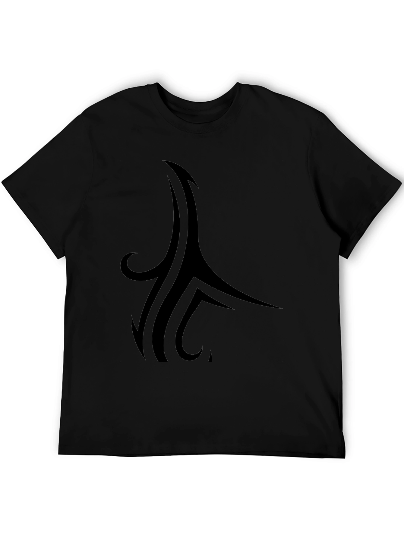 Tribal Style Graphic Black T-Shirt
