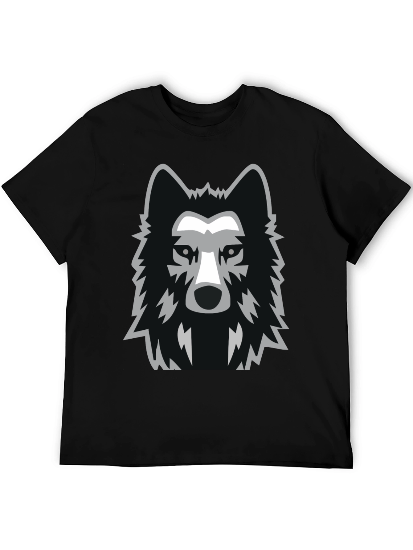 Cool Wolf Graphic Tee - Black Cotton T-Shirt