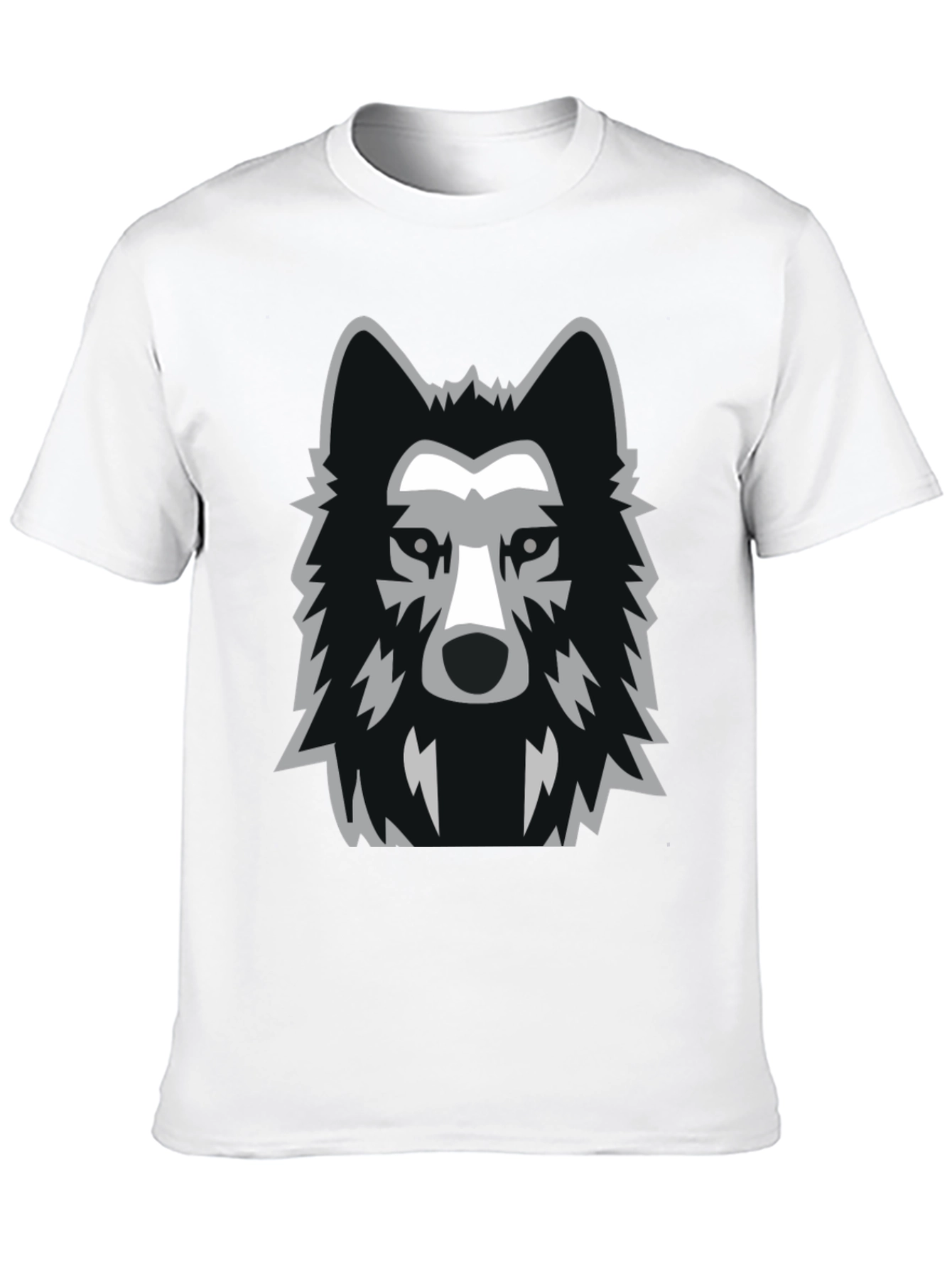 Cool Wolf Graphic Tee - Black Cotton T-Shirt