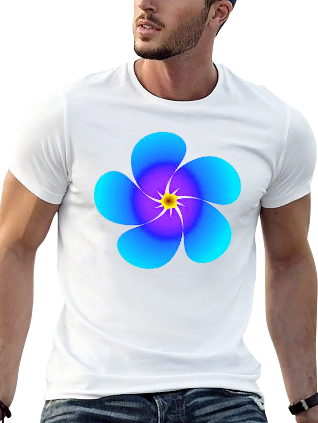 Floral Print Black T-Shirt - Modern Style