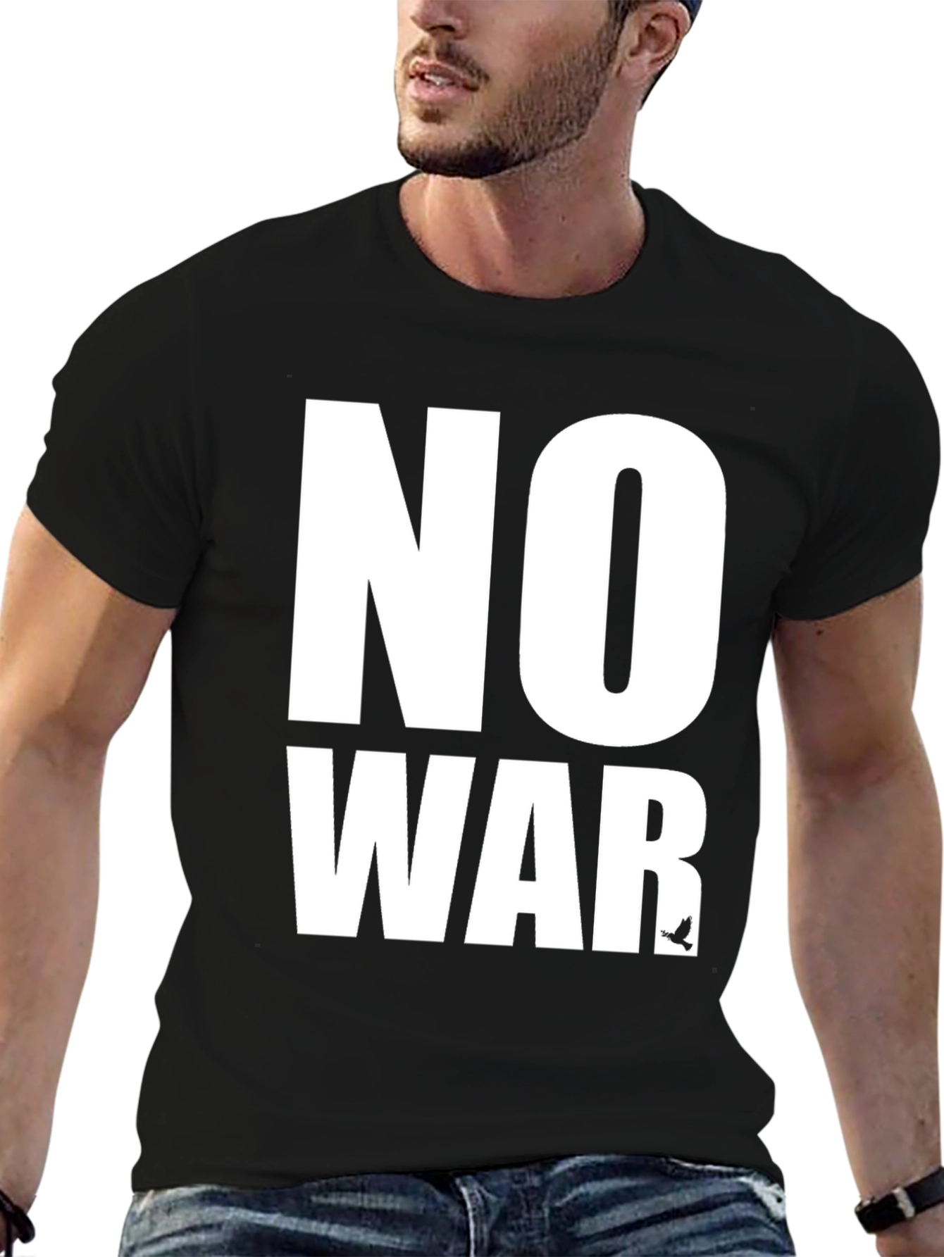 No War Graphic T-Shirt - Peace Dove - Black