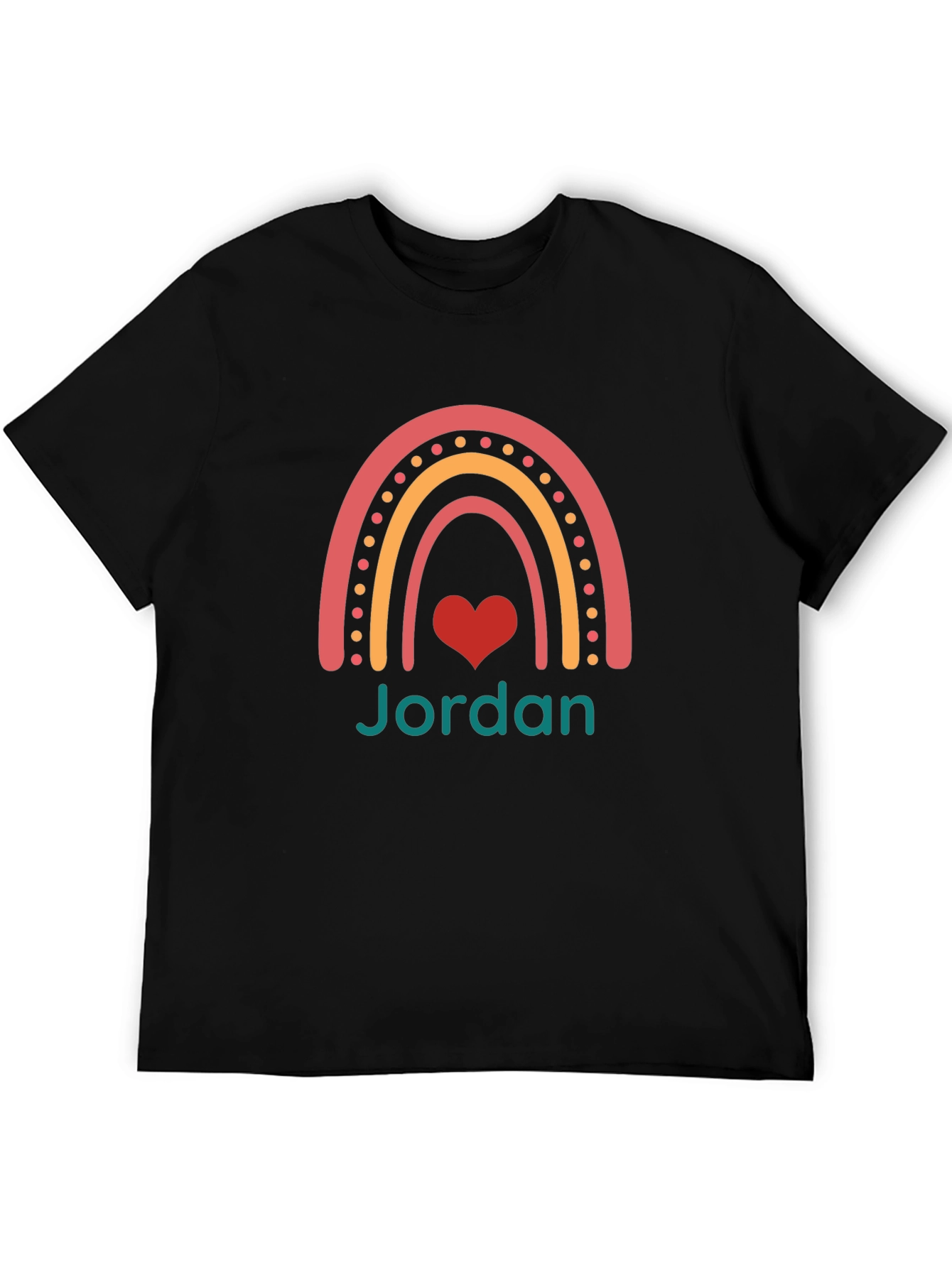 Jordan Rainbow Heart Graphic T-Shirt - Black