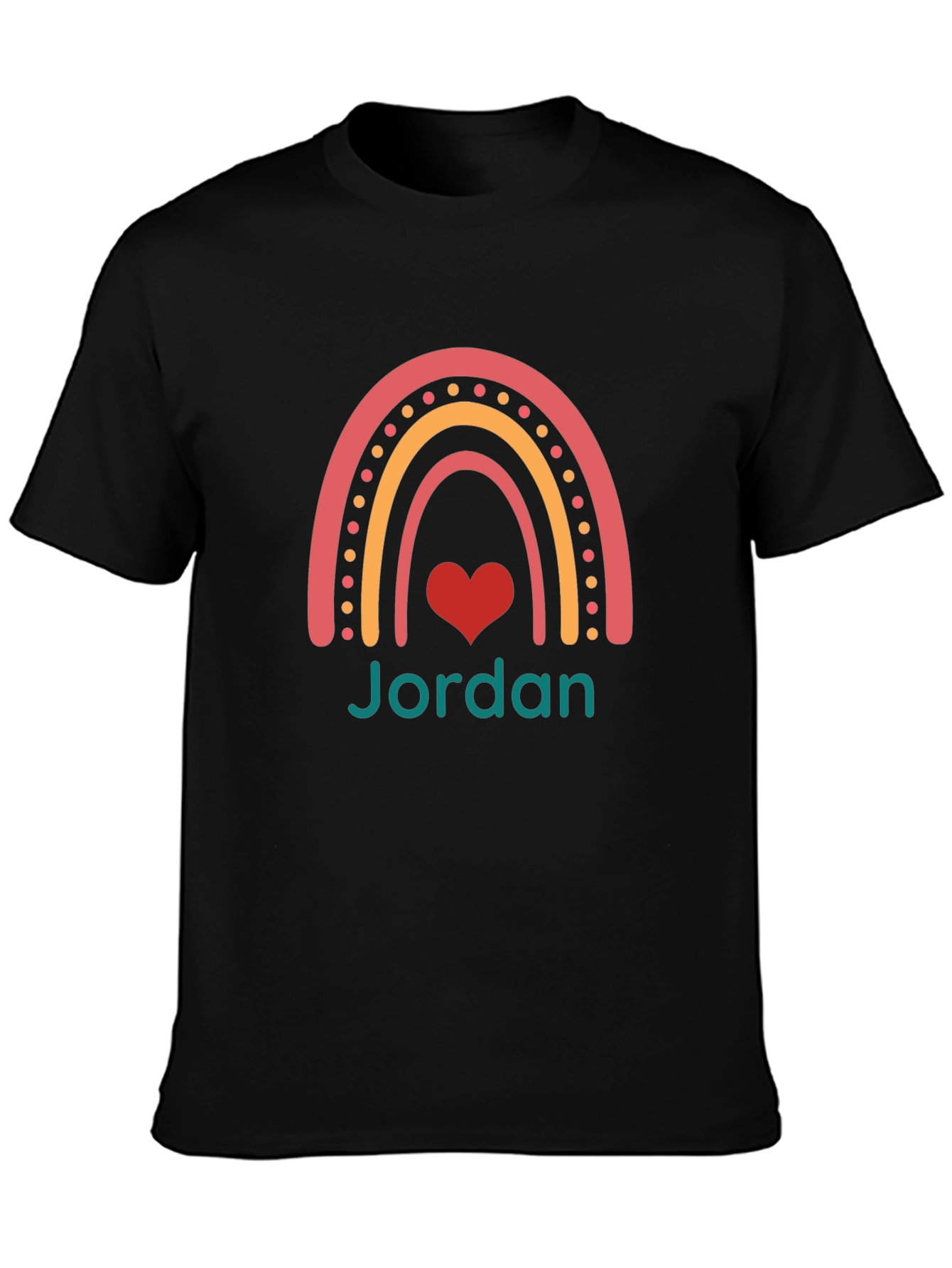 Jordan Rainbow Heart Graphic T-Shirt - Black