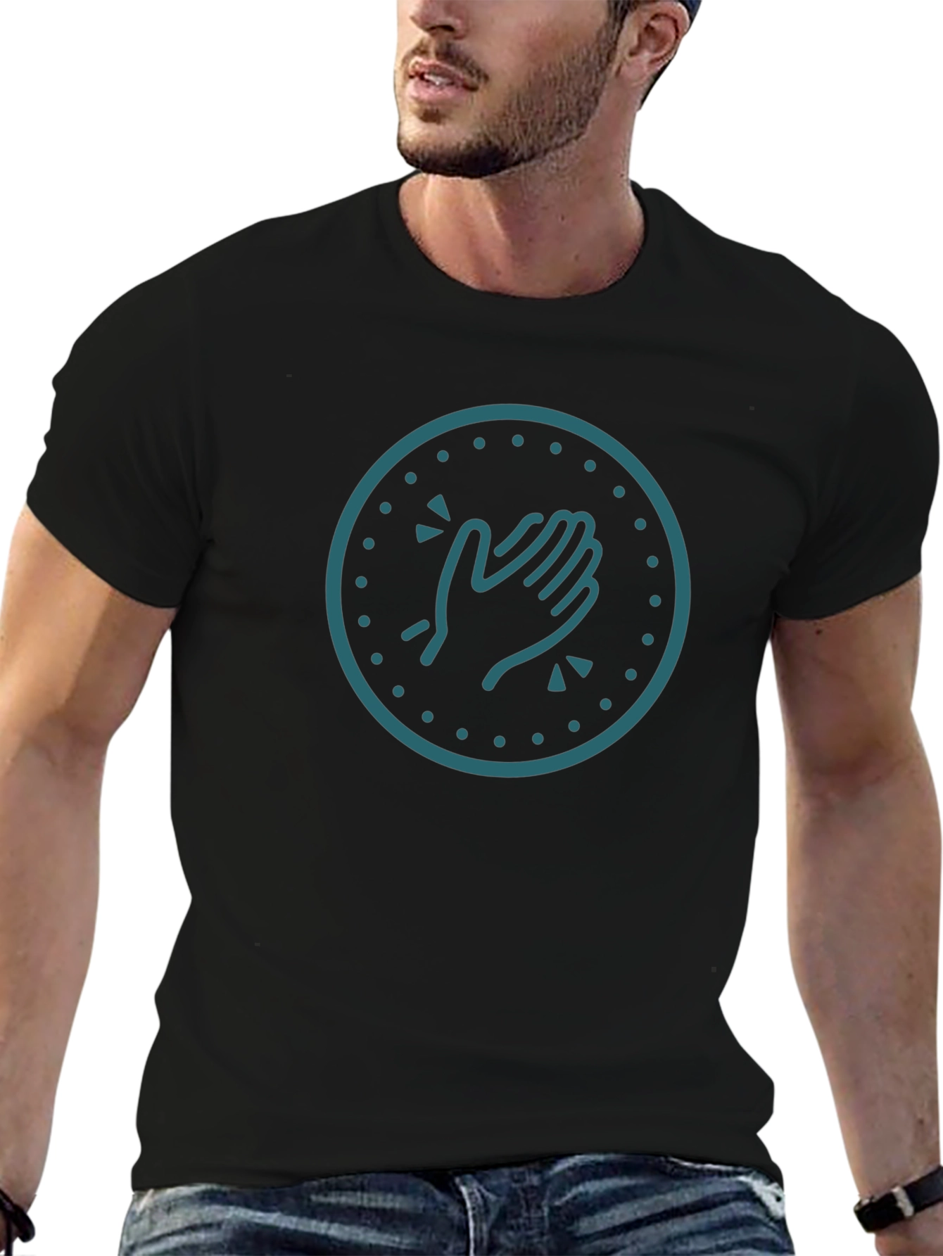 Clapping Hands Graphic Tee - Trendy Black T-Shirt