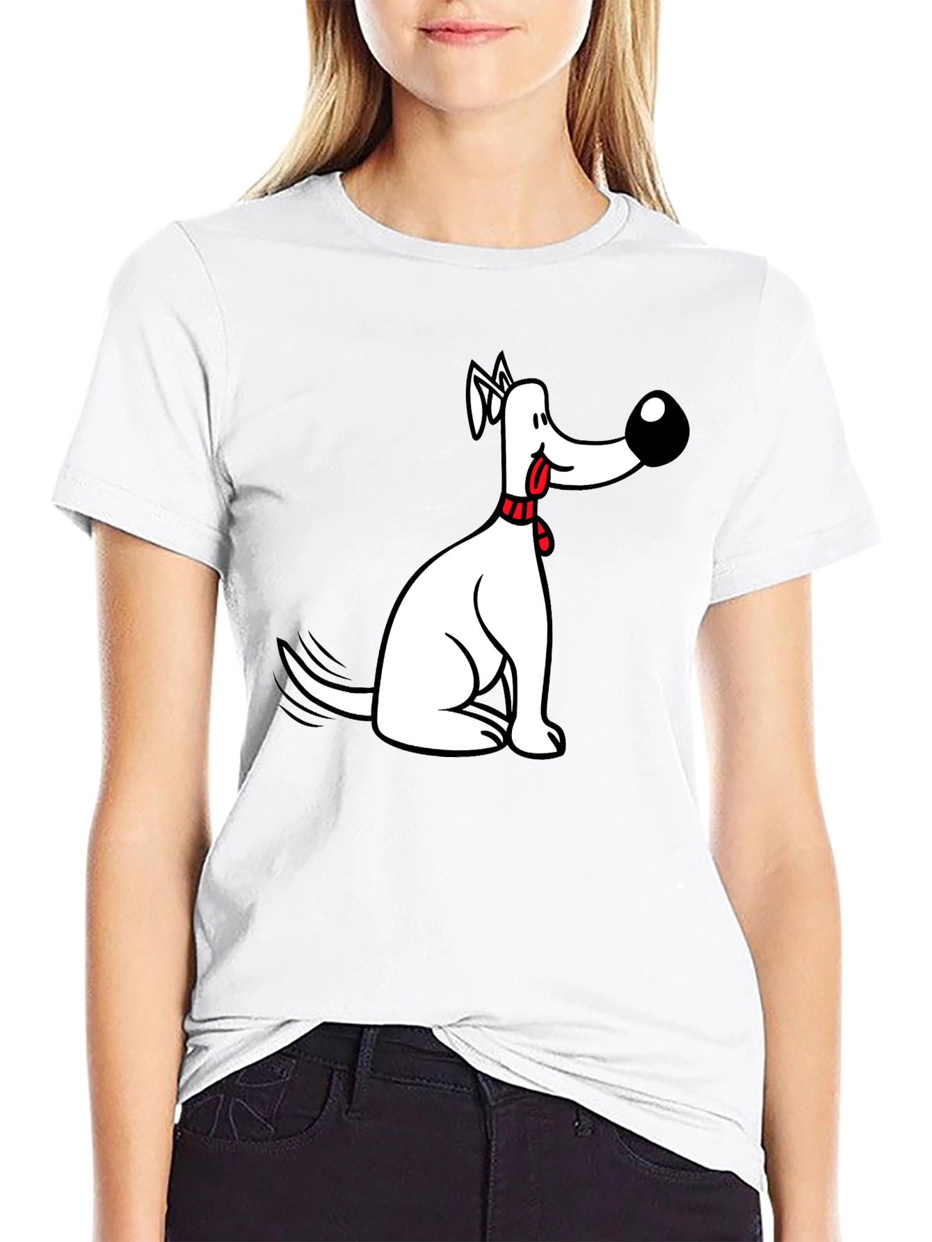 Funny Dog Graphic Black Tee